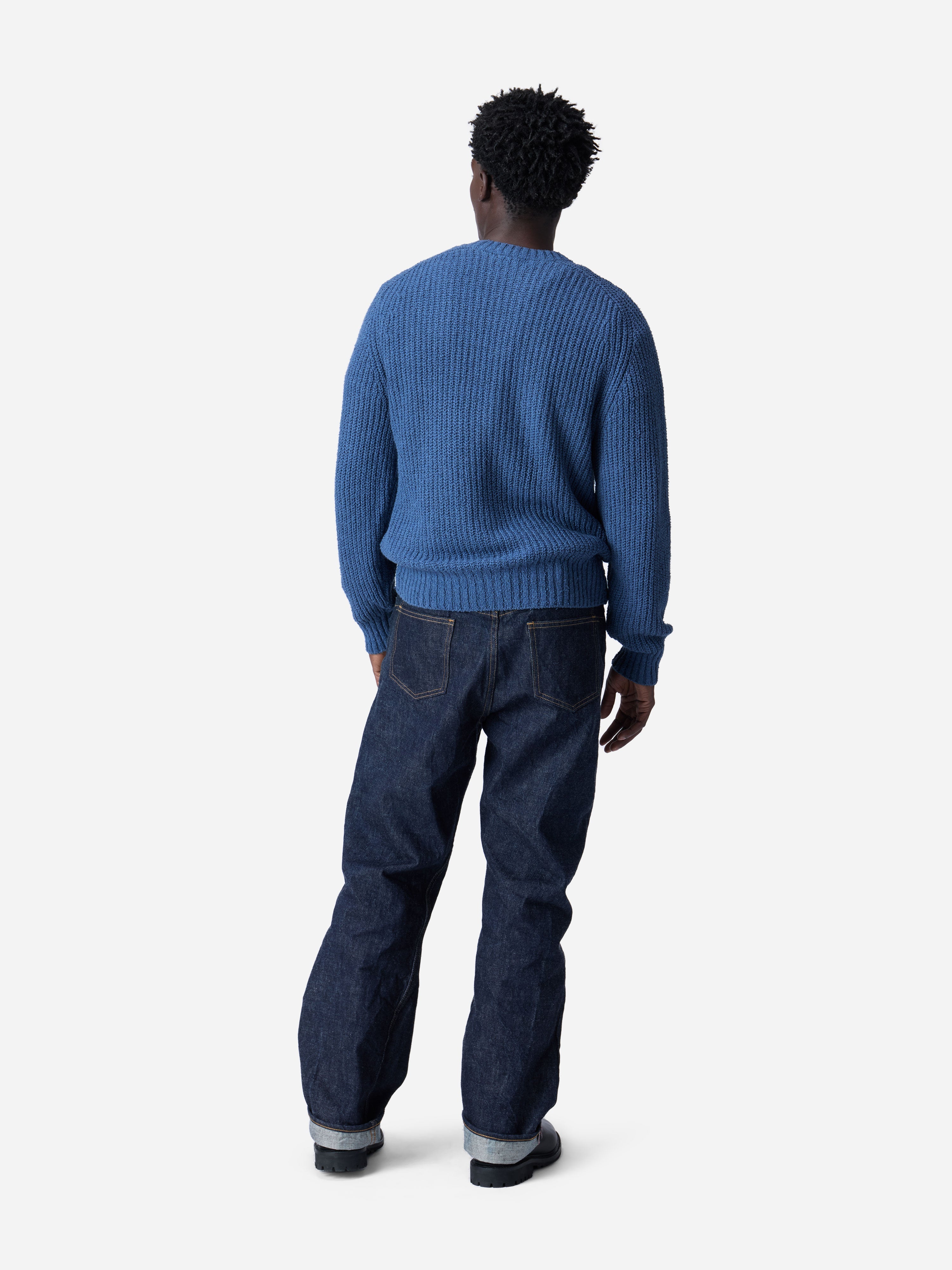 Boucle Crewneck Sweater - Lapis Blue