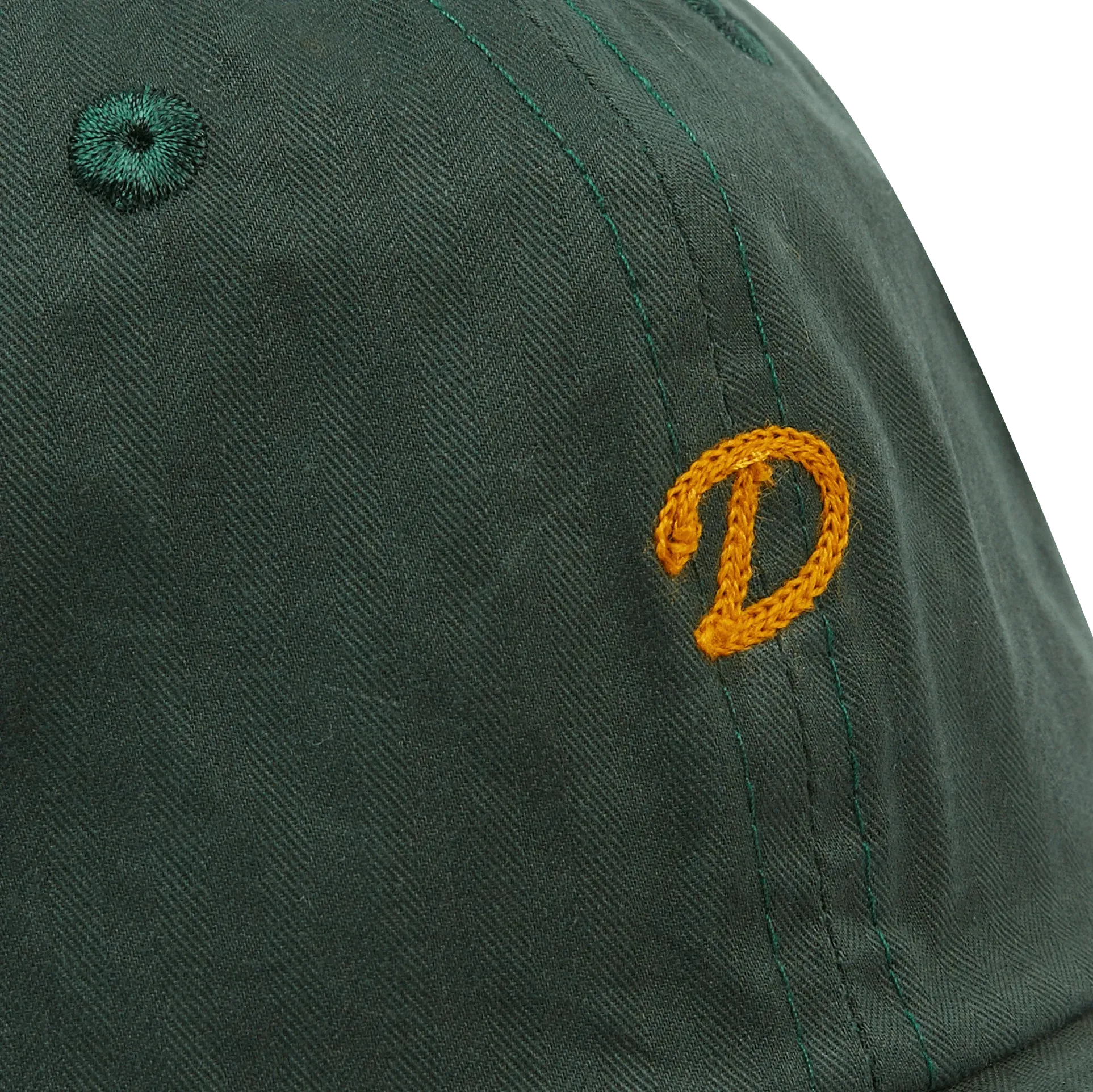 Waxed Herringbone Baseball Hat - Bottle Green