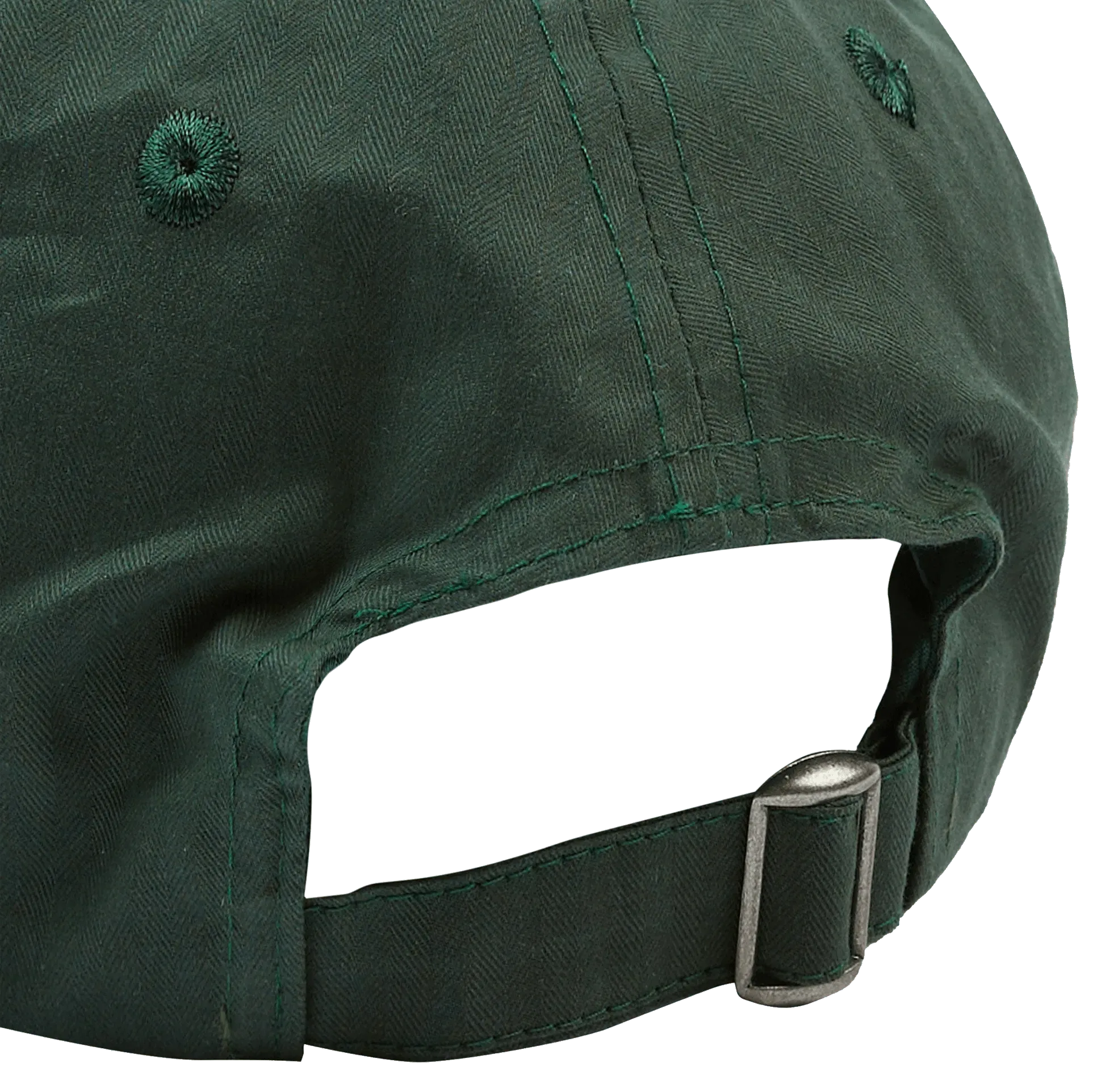 Waxed Herringbone Baseball Hat - Bottle Green