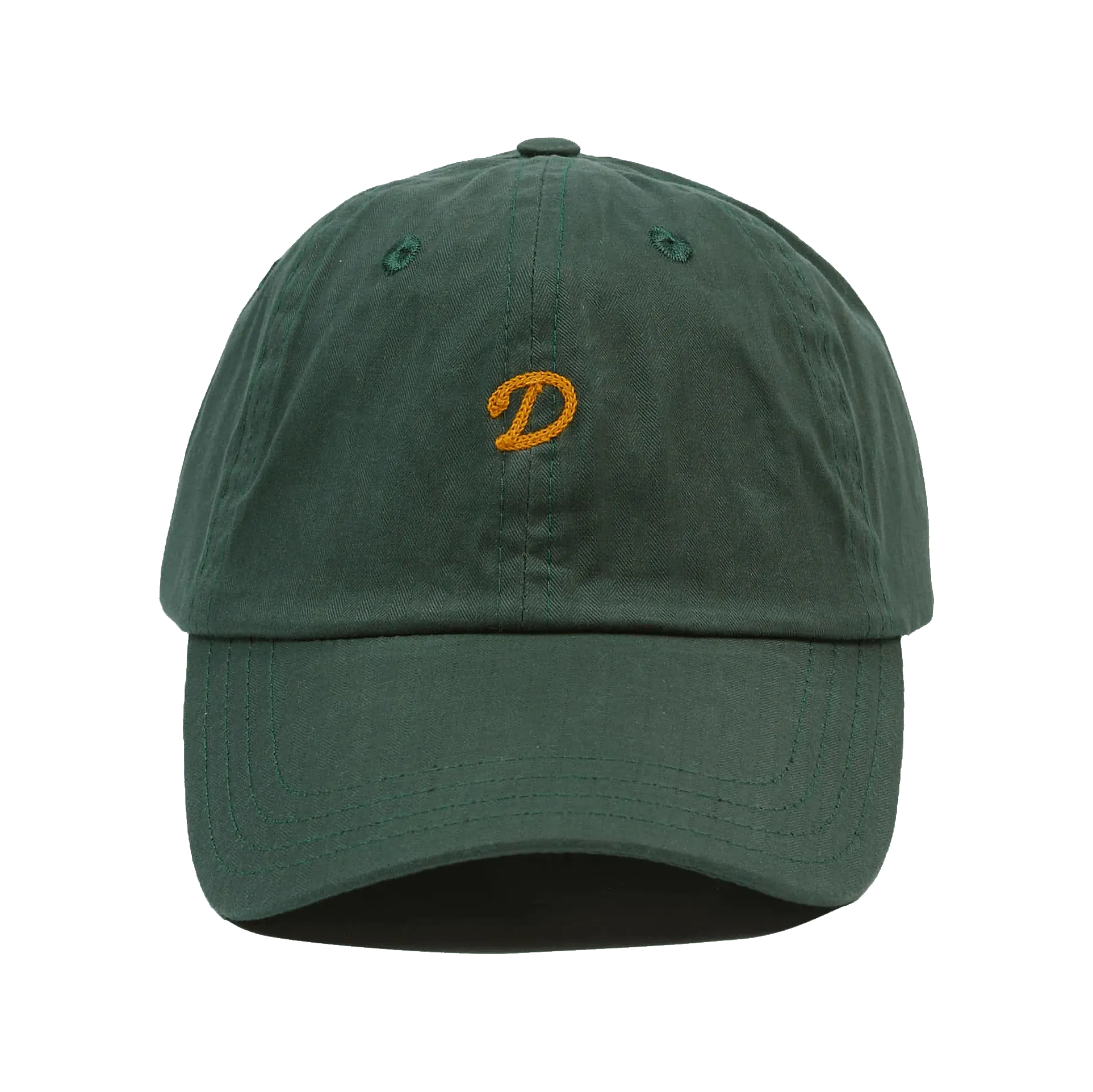 Waxed Herringbone Baseball Hat - Bottle Green