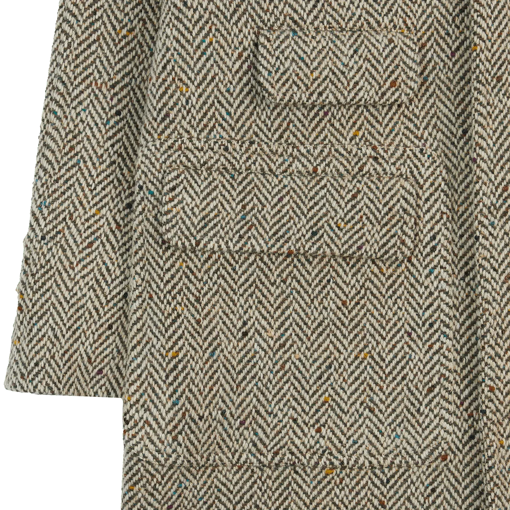 Herringbone Tweed Raglan Overcoat - Oat Fleck