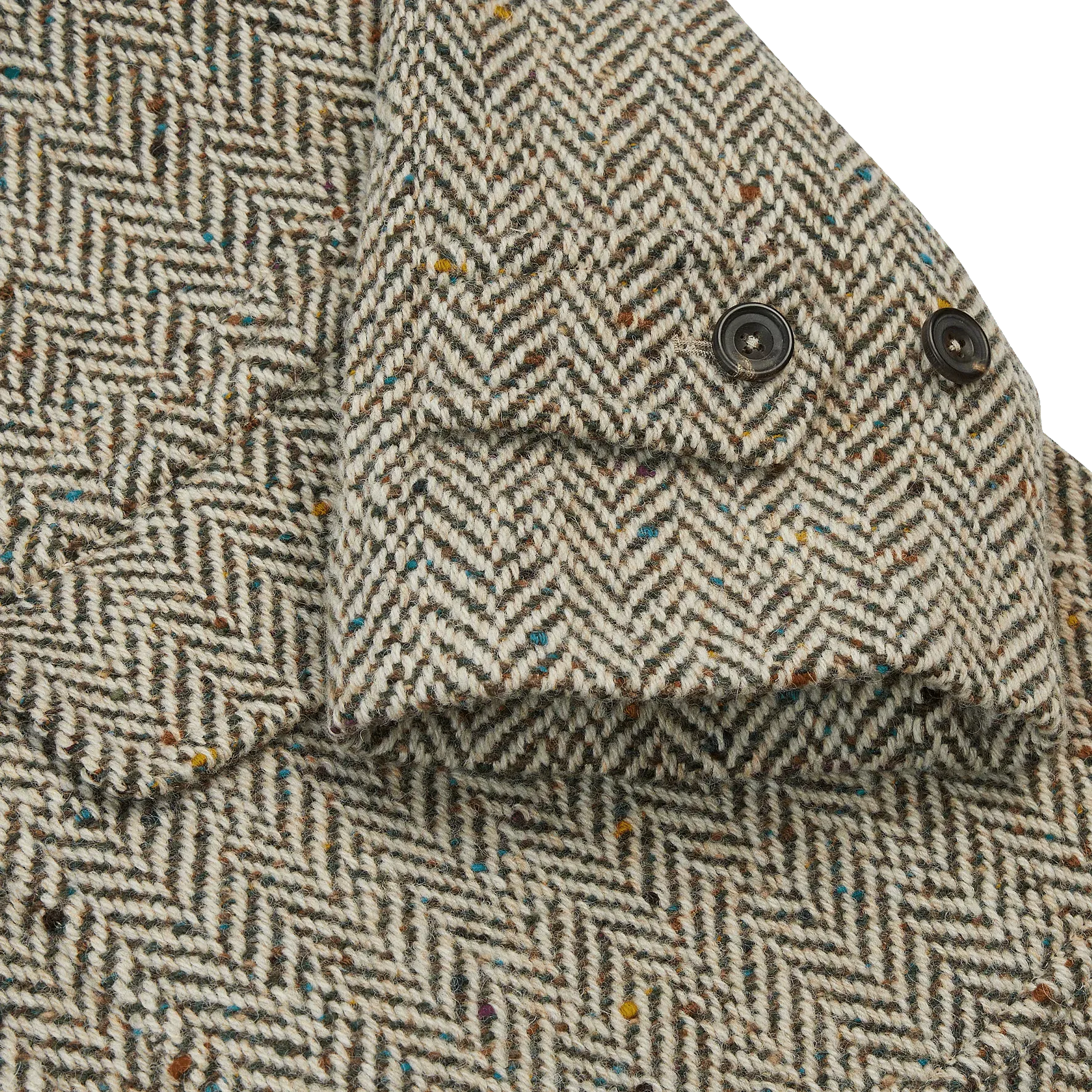 Herringbone Tweed Raglan Overcoat - Oat Fleck