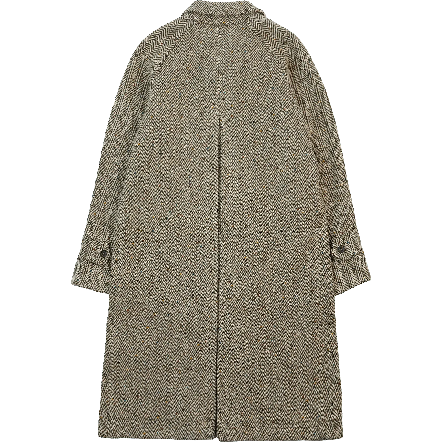 Herringbone Tweed Raglan Overcoat - Oat Fleck
