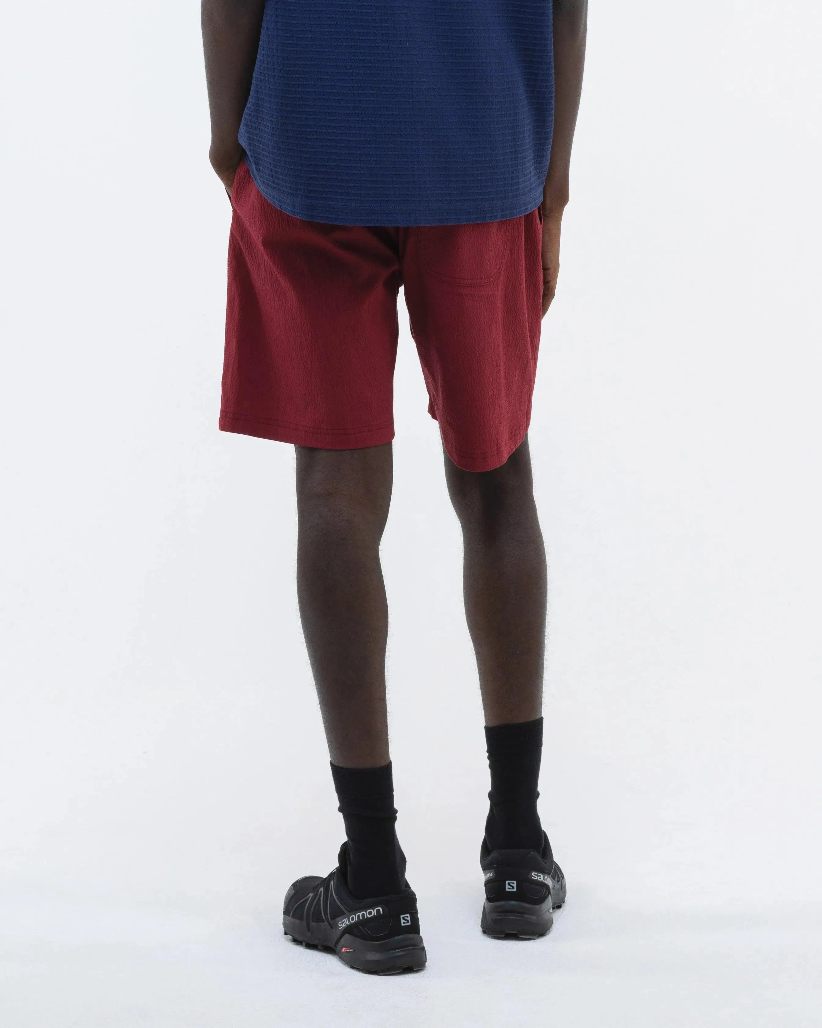 Loquat Seersucker Shorts - Burgundy