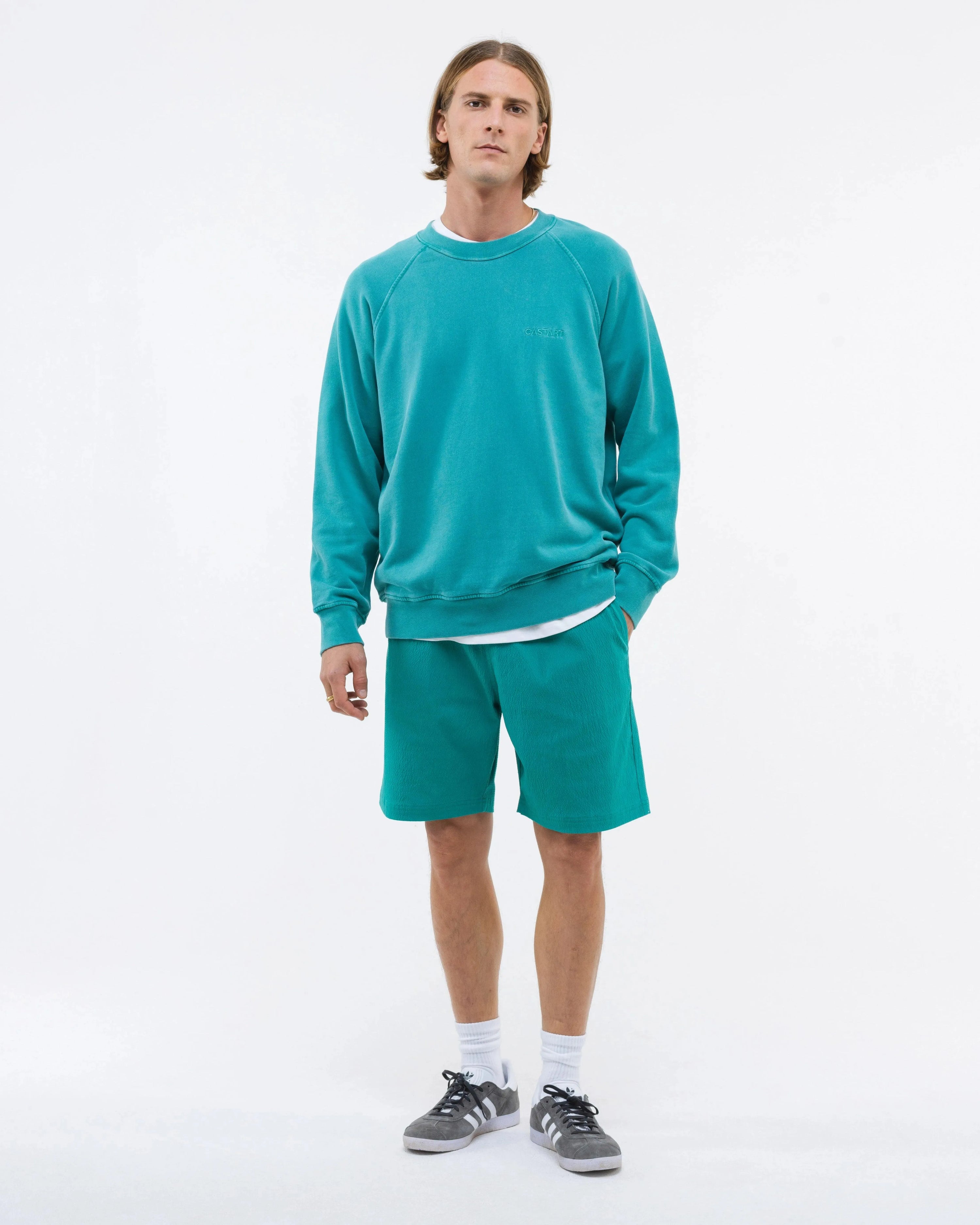 Loquat Seersucker Shorts - Petrol
