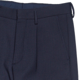 Bill Cropped Tapered Wool Dress Pant - Navy