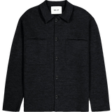 Jonas Boiled Wool Overshirt - Anthracite Melange