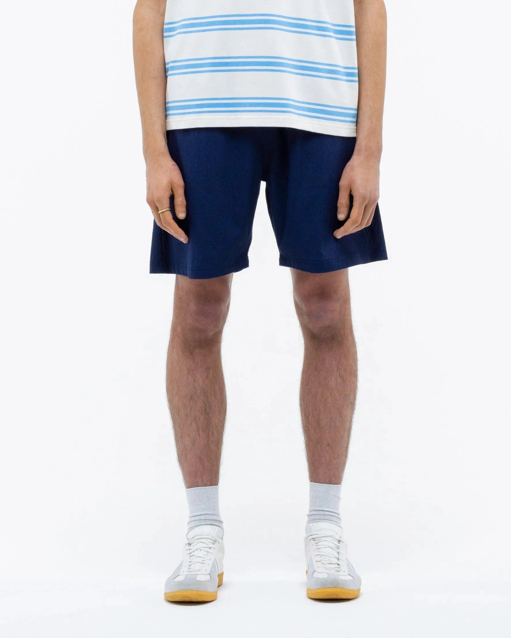 Loquat Seersucker Shorts - Navy