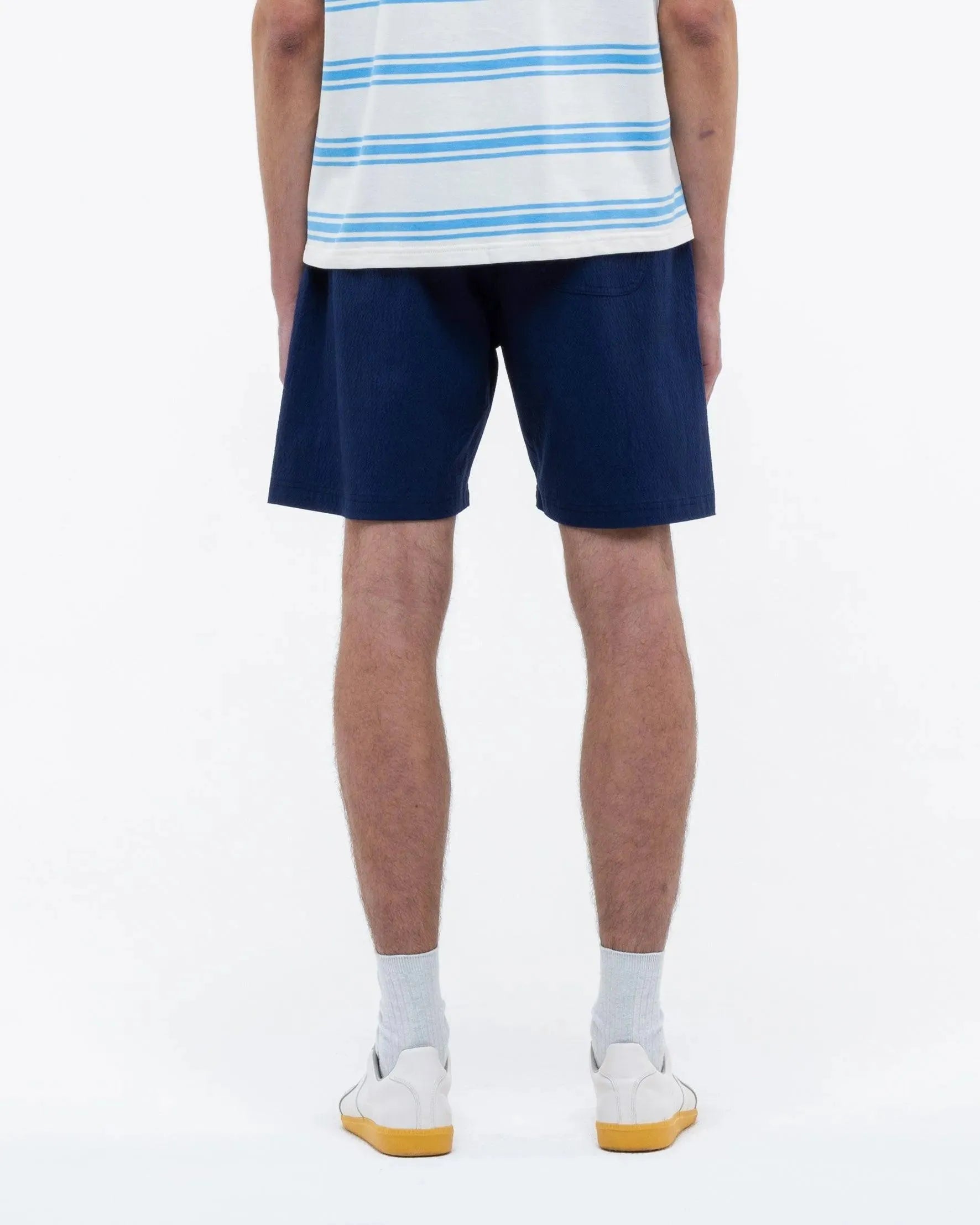 Loquat Seersucker Shorts - Navy