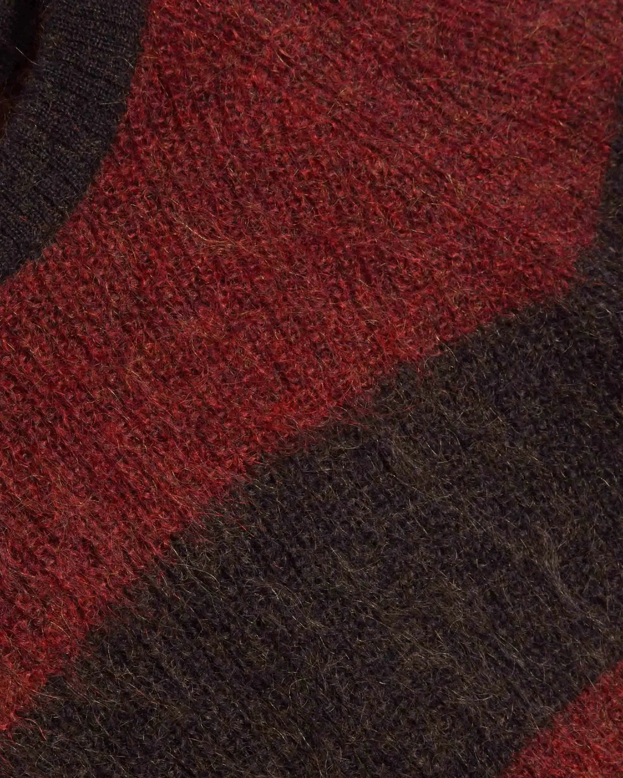 Suedehead Stripe Crew Knit - Red / Brown