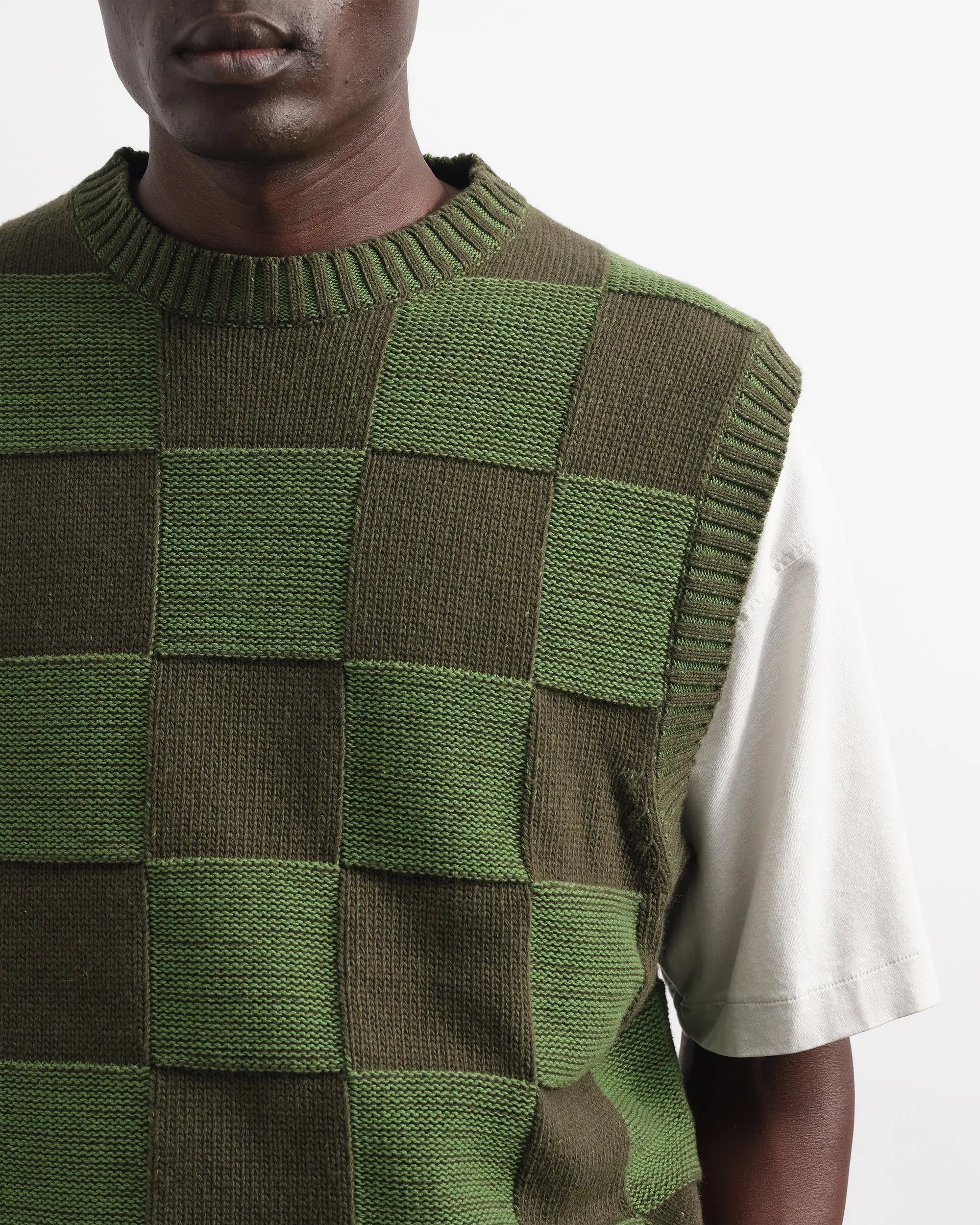 Crew Neck Vest - Green
