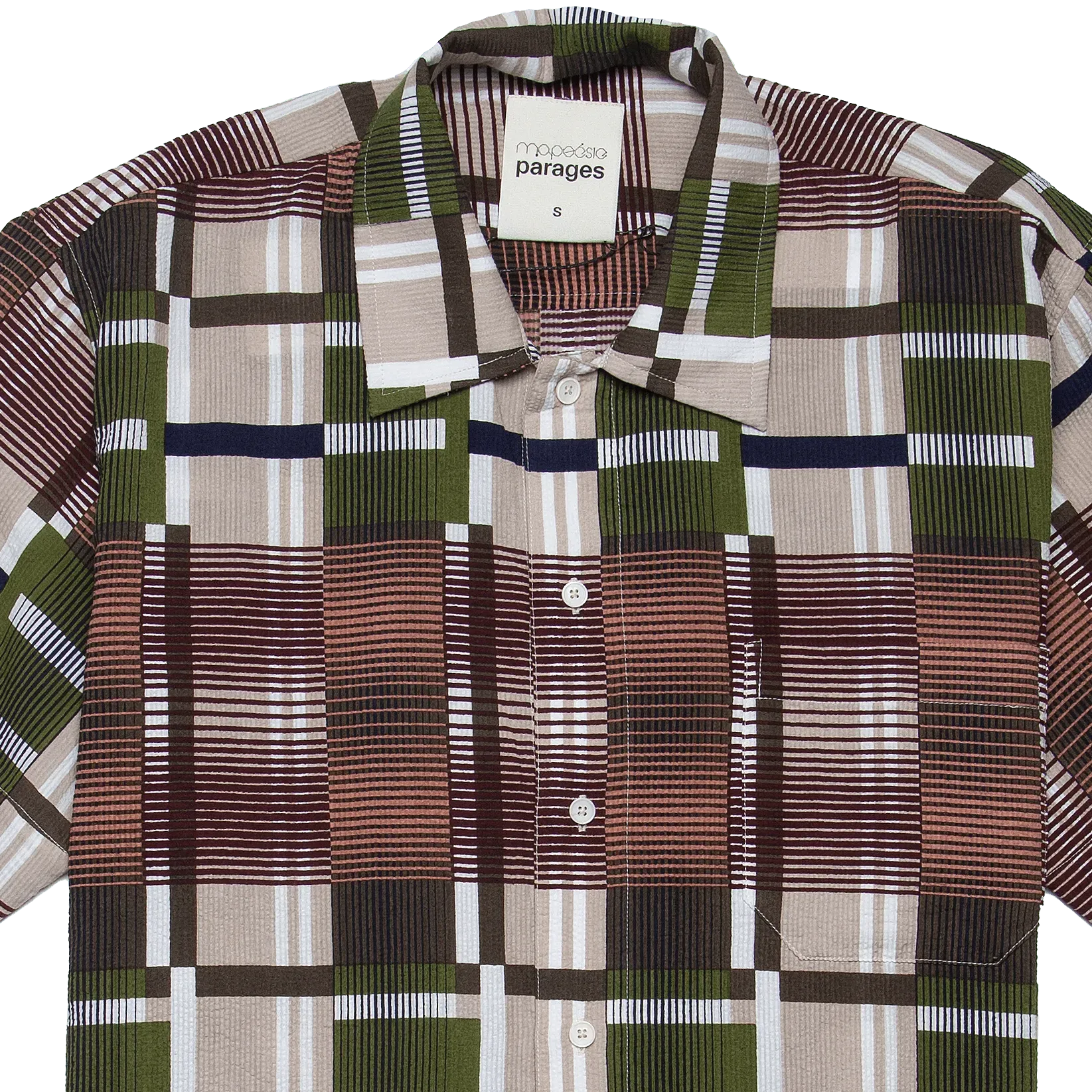 Orage Seersucker Shirt - Khaki