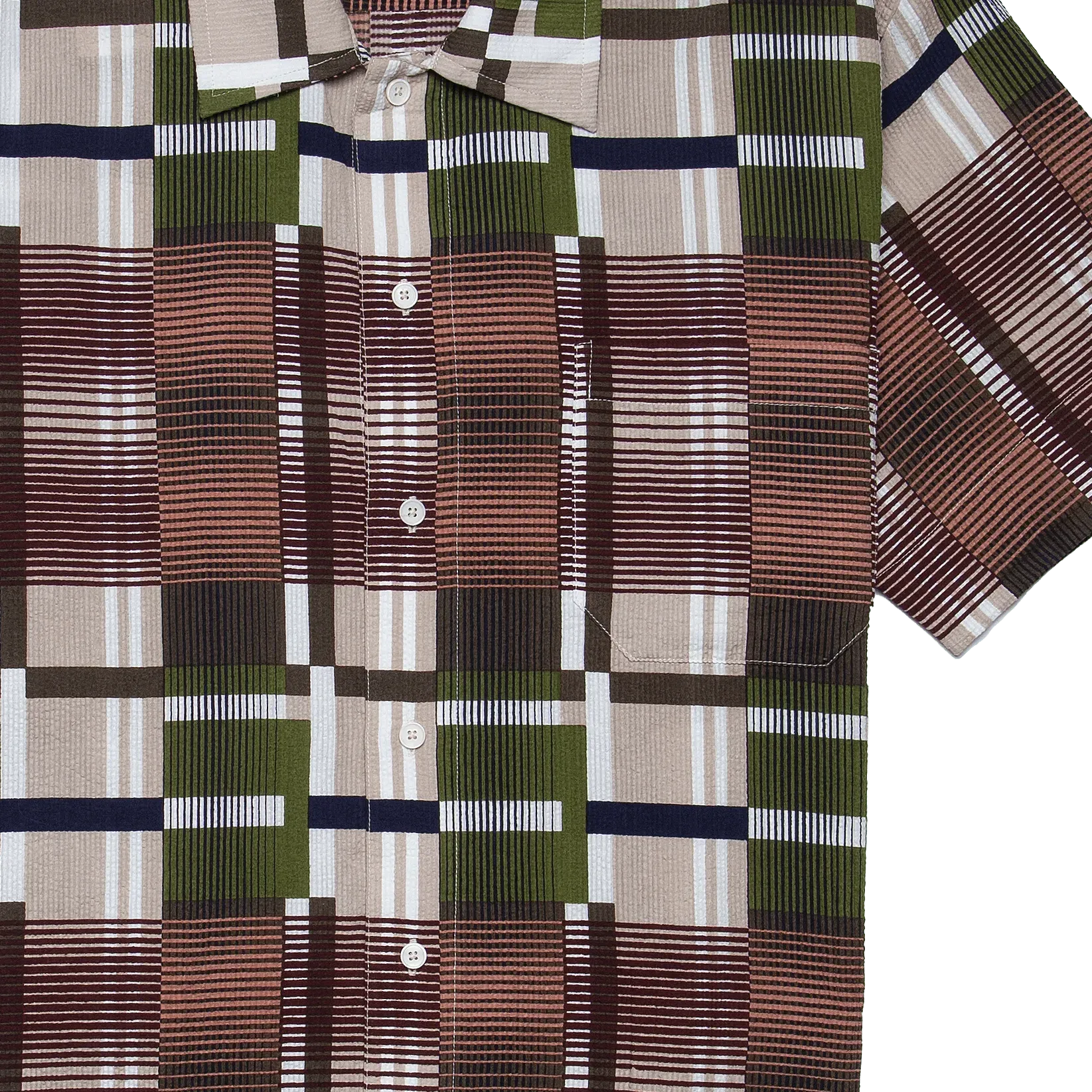 Orage Seersucker Shirt - Khaki
