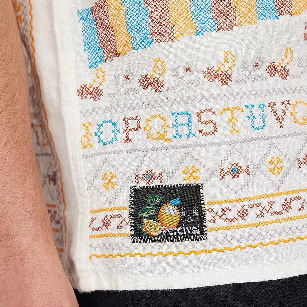 Meal Deal Cross Stitch Shirt - White