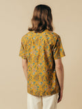 Crammond Shirt - Ochre Thistle Print