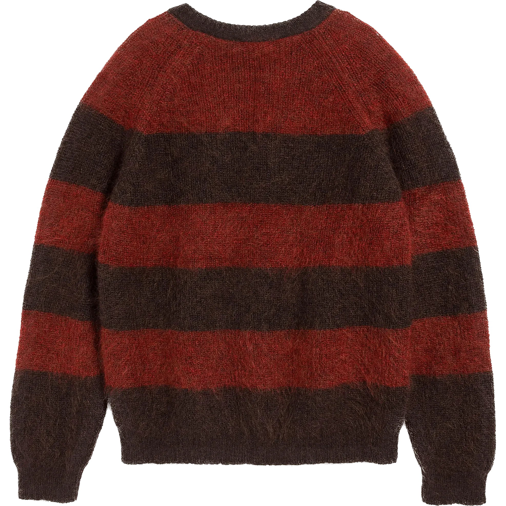 Suedehead Stripe Crew Knit - Red / Brown