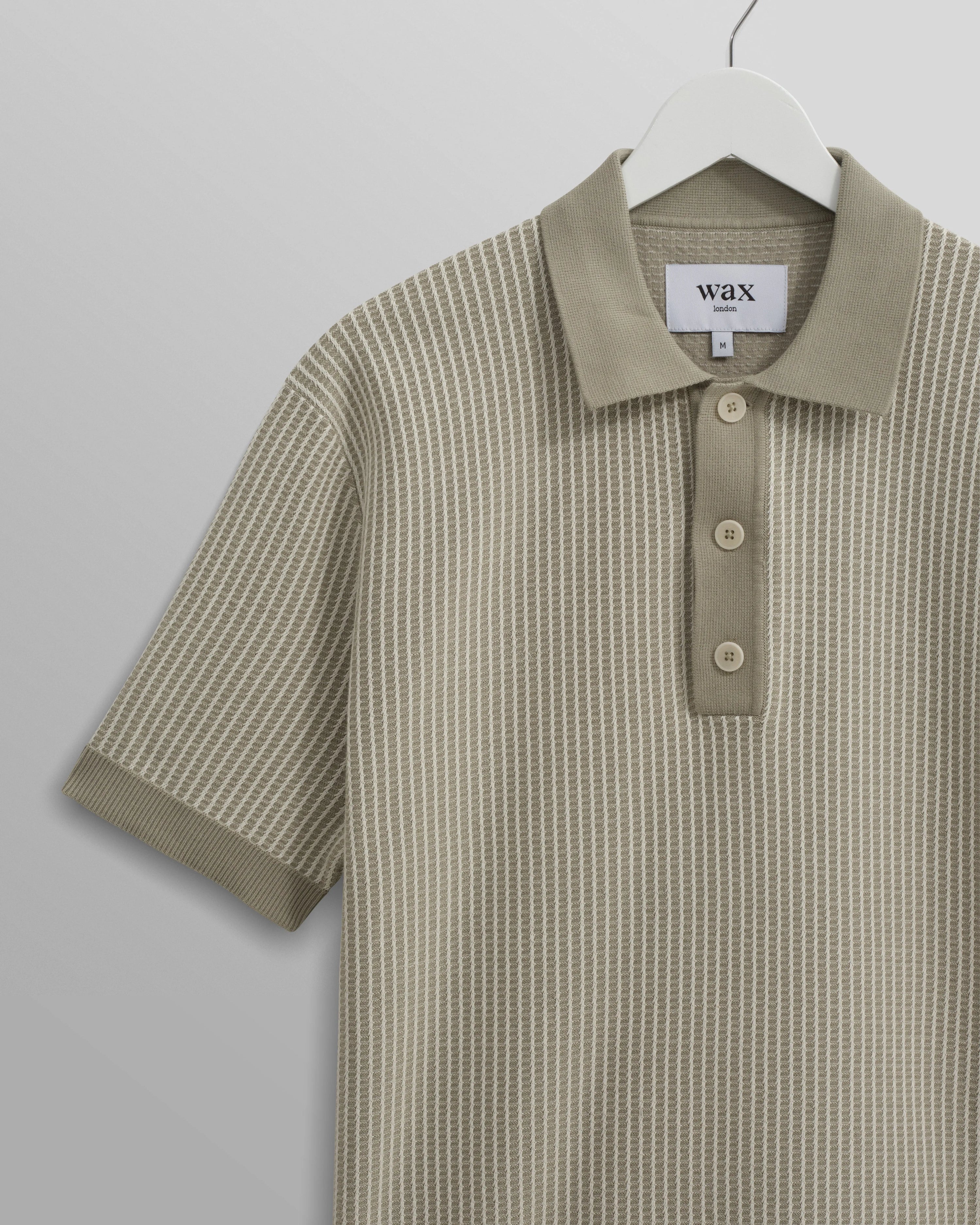 Turin Polo - Light Khaki Stripe