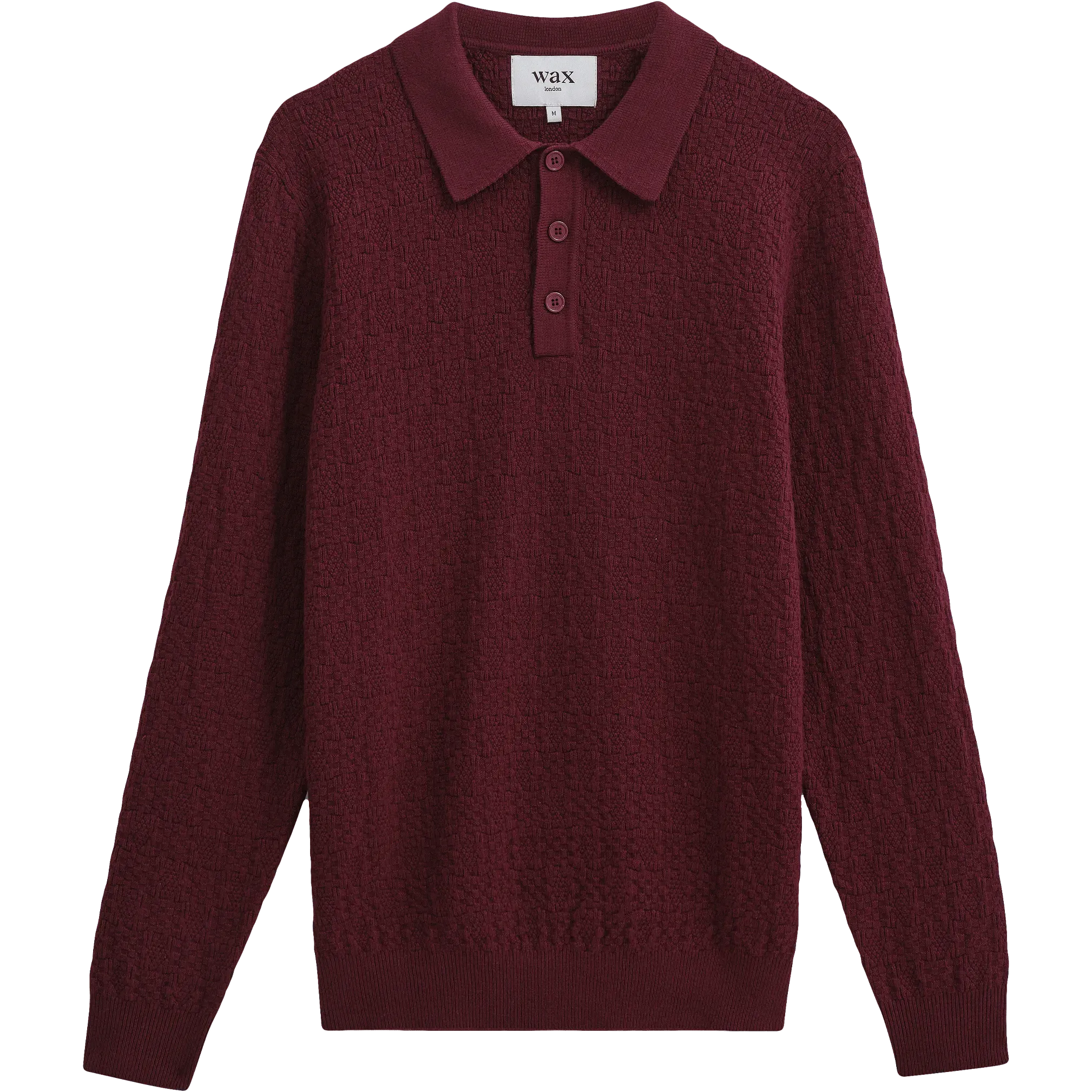 Check Stitch Oban Polo - Dark Bordeaux