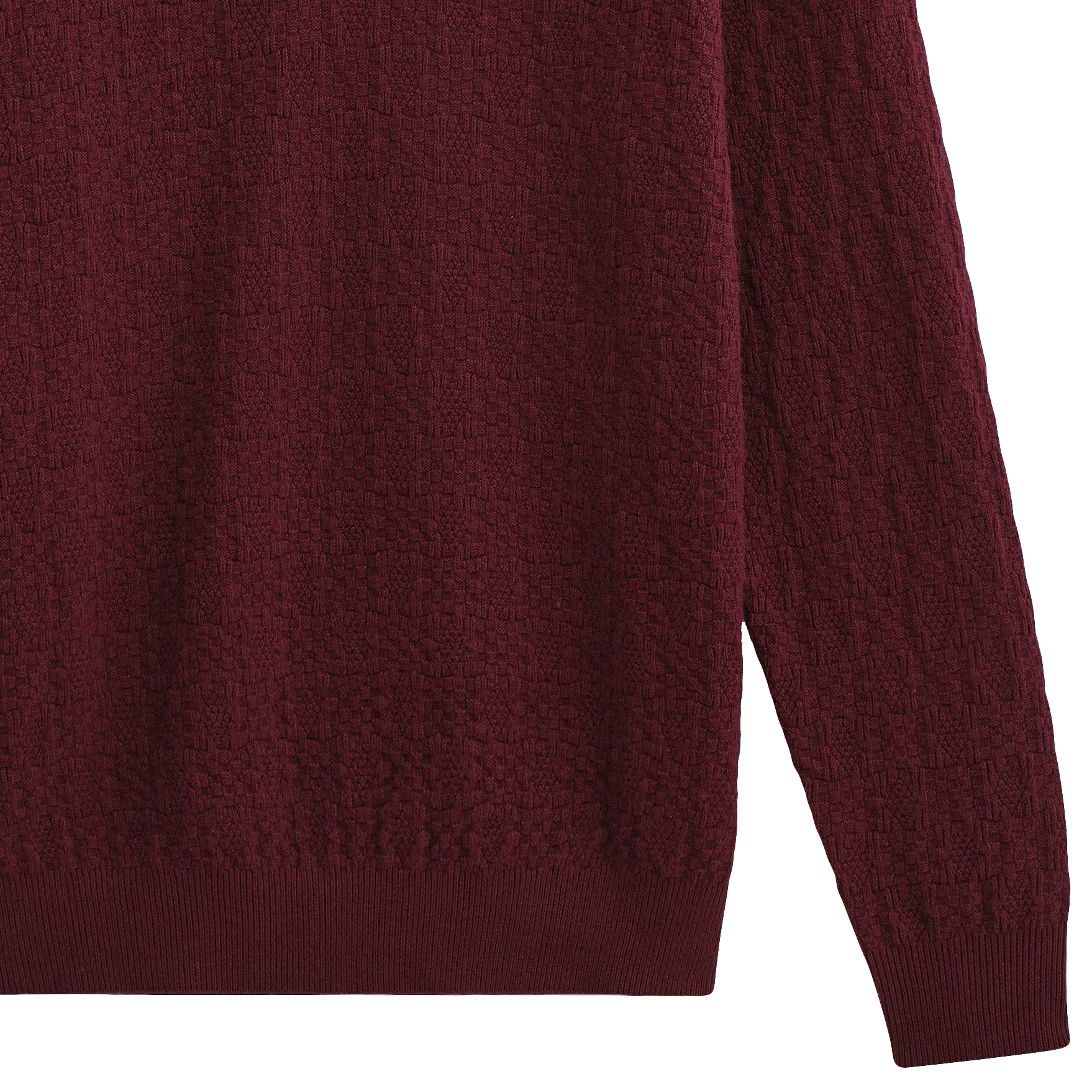 Check Stitch Oban Polo - Dark Bordeaux