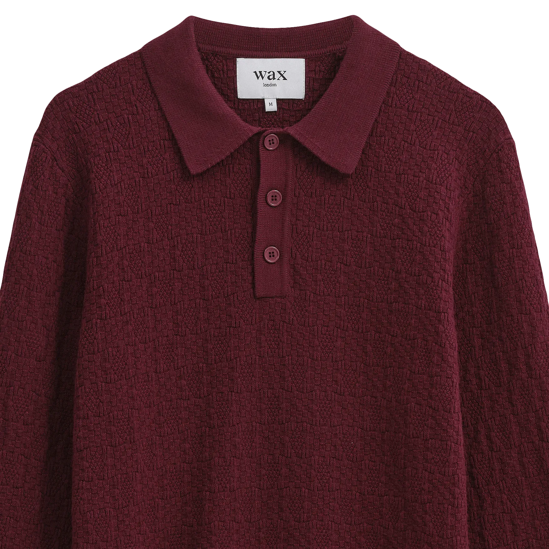 Check Stitch Oban Polo - Dark Bordeaux