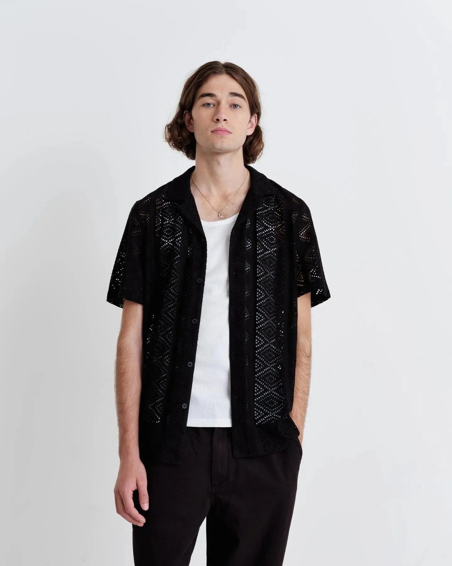 Didcot Shirt - Black Geo Lace