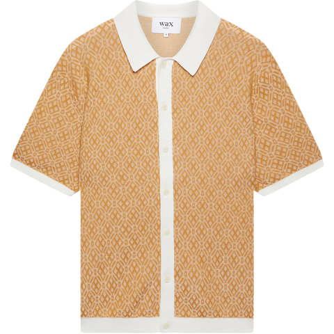 Tellaro Tile Knit Shirt - Mustard
