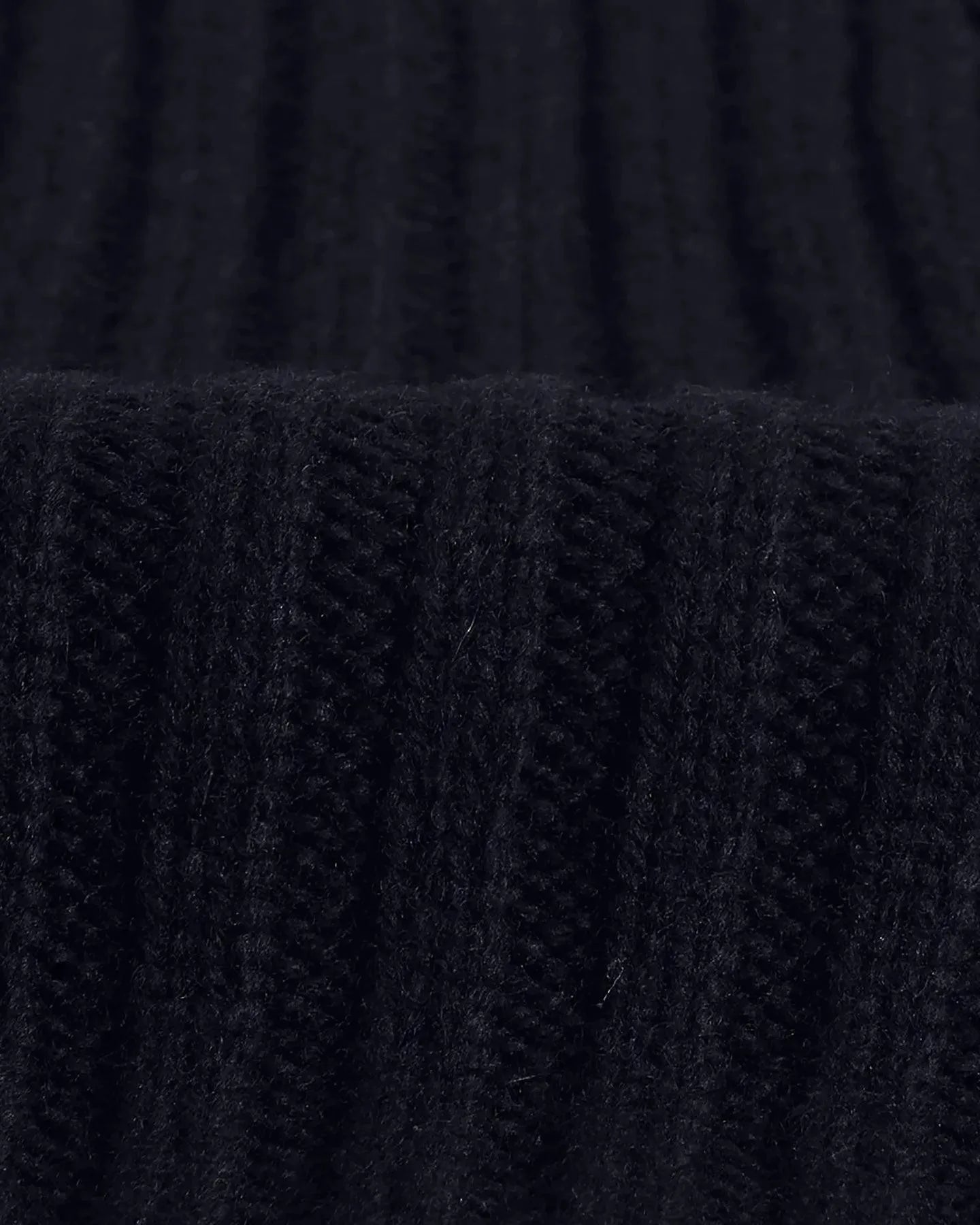 Fisherman Lambswool Beanie - Navy