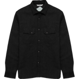 Selvedge Knit Crosscut Western Shirt - Black