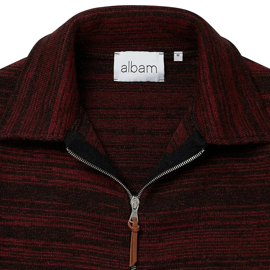 Milano Wool Track Top - Black / Red Stripe