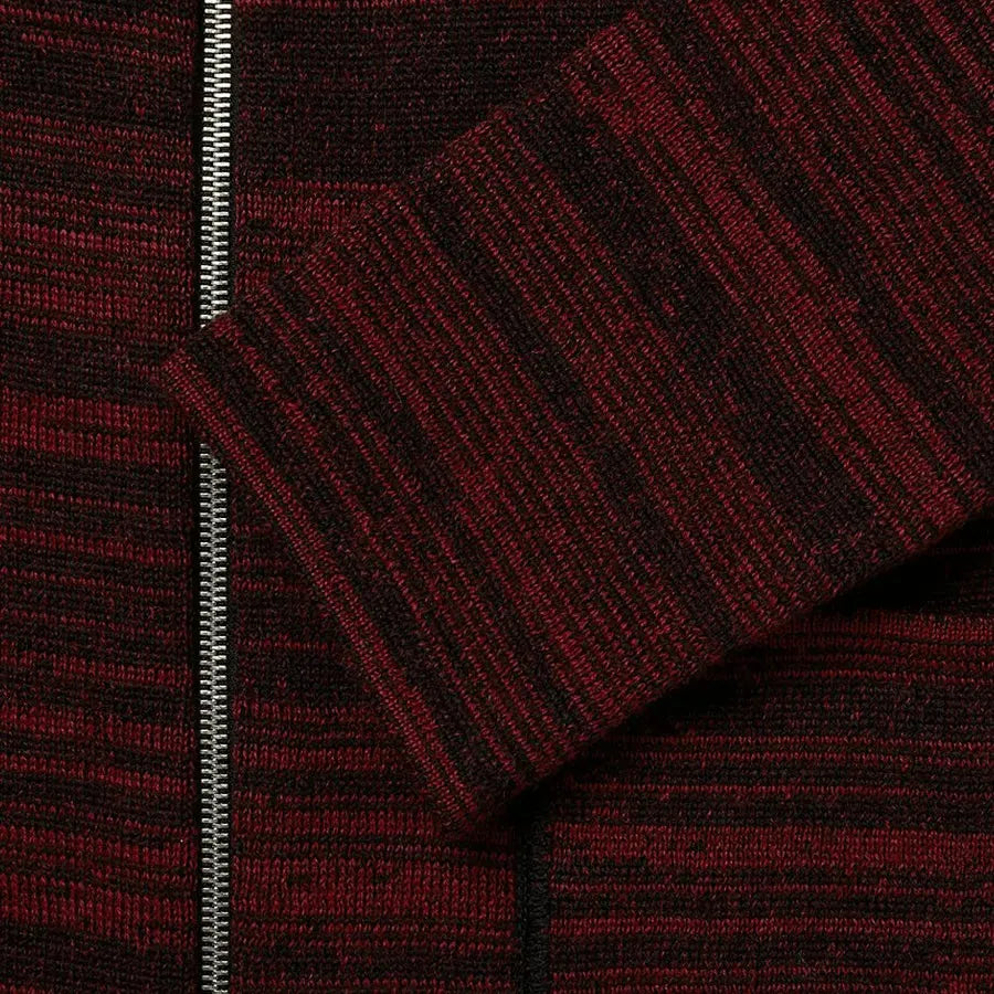 Milano Wool Track Top - Black / Red Stripe
