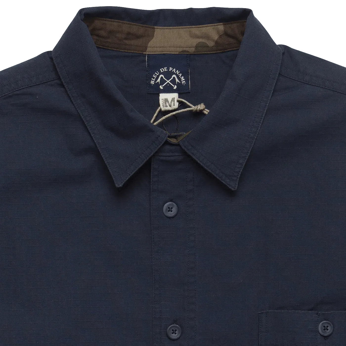 Ripstop Cotton Utility Shirt - Navy / Camo