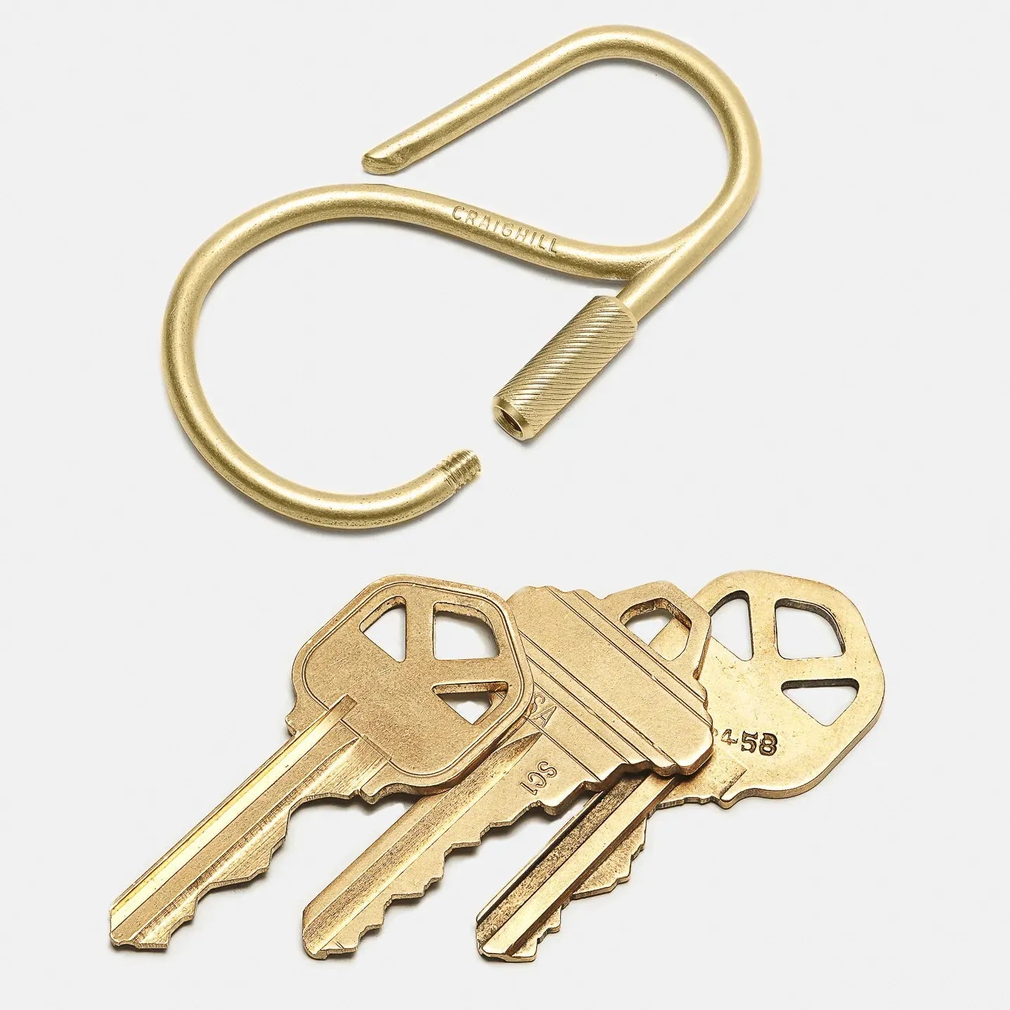 Offset Keyring - Brass