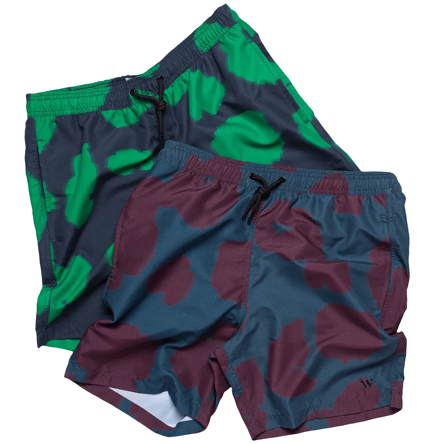 Noden Swim Shorts - Teal / Burgundy Poppy