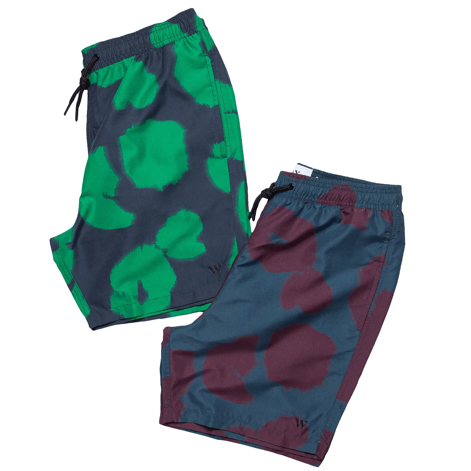 Noden Swim Shorts - Teal / Burgundy Poppy