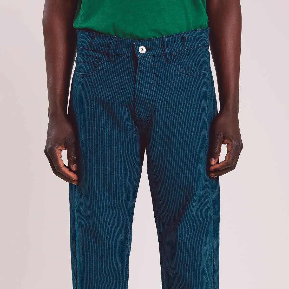 Tearaway Jean Cotton Linen - Blue / Navy Stripe