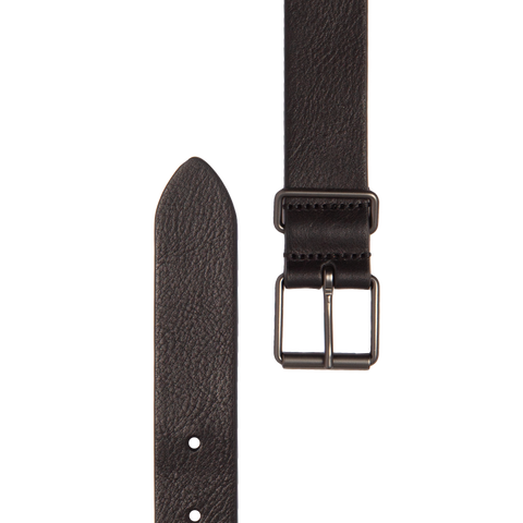 Slim Leather Belt - Black