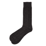 Cashmere Cable Knit Sock - Charcoal