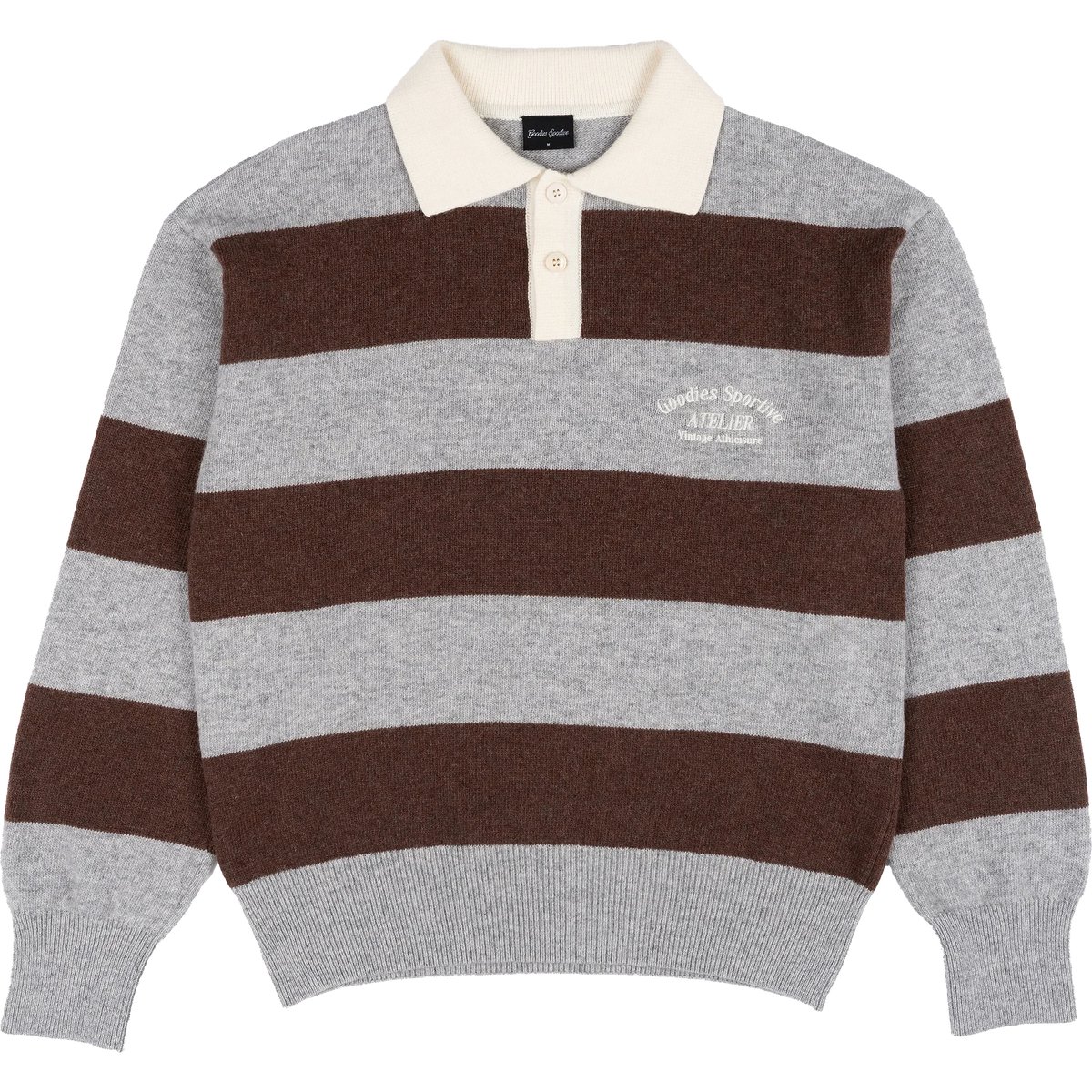 Shitake Knit Polo - Grey / Brown