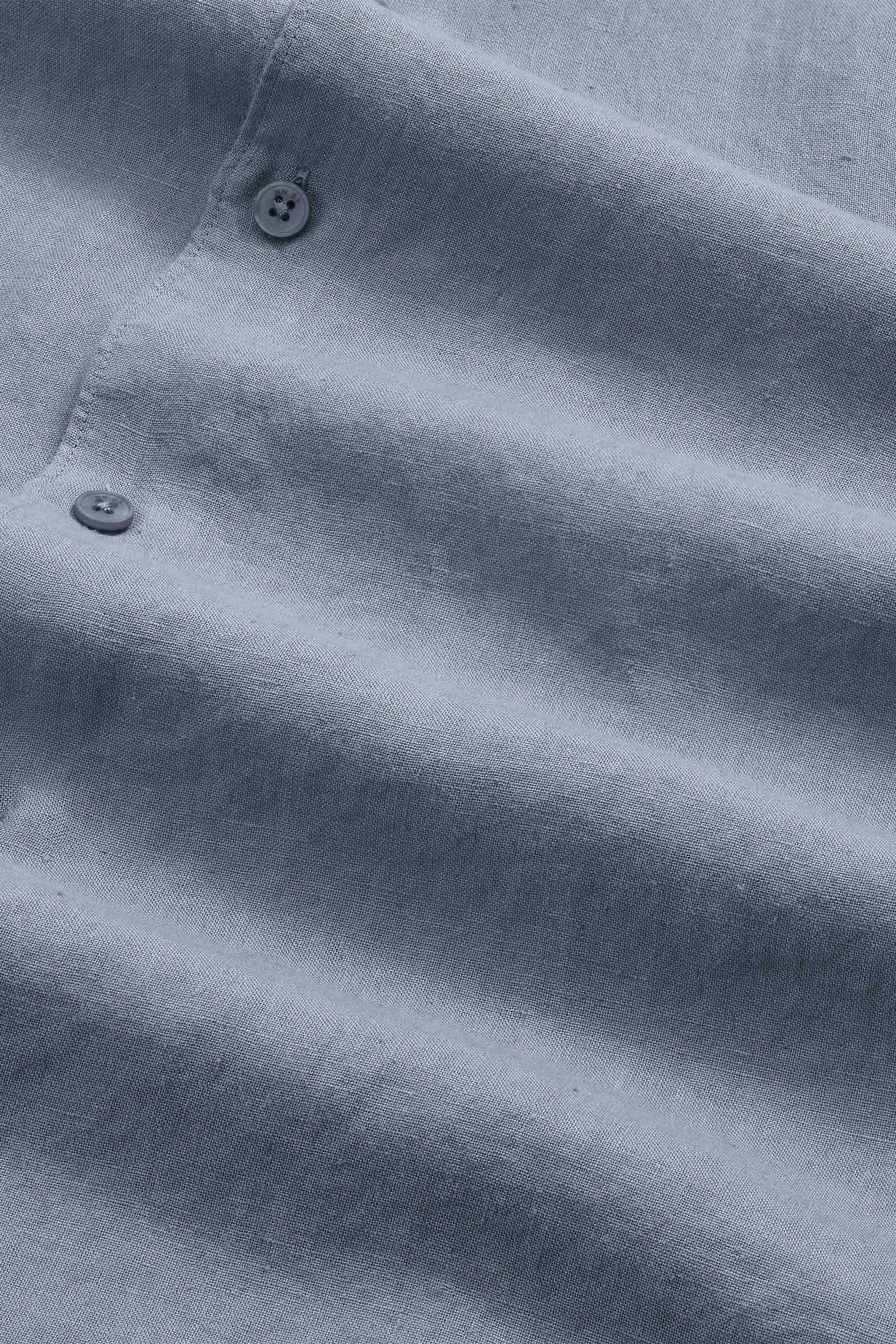 Enzo Linen Shirt - Stone Blue
