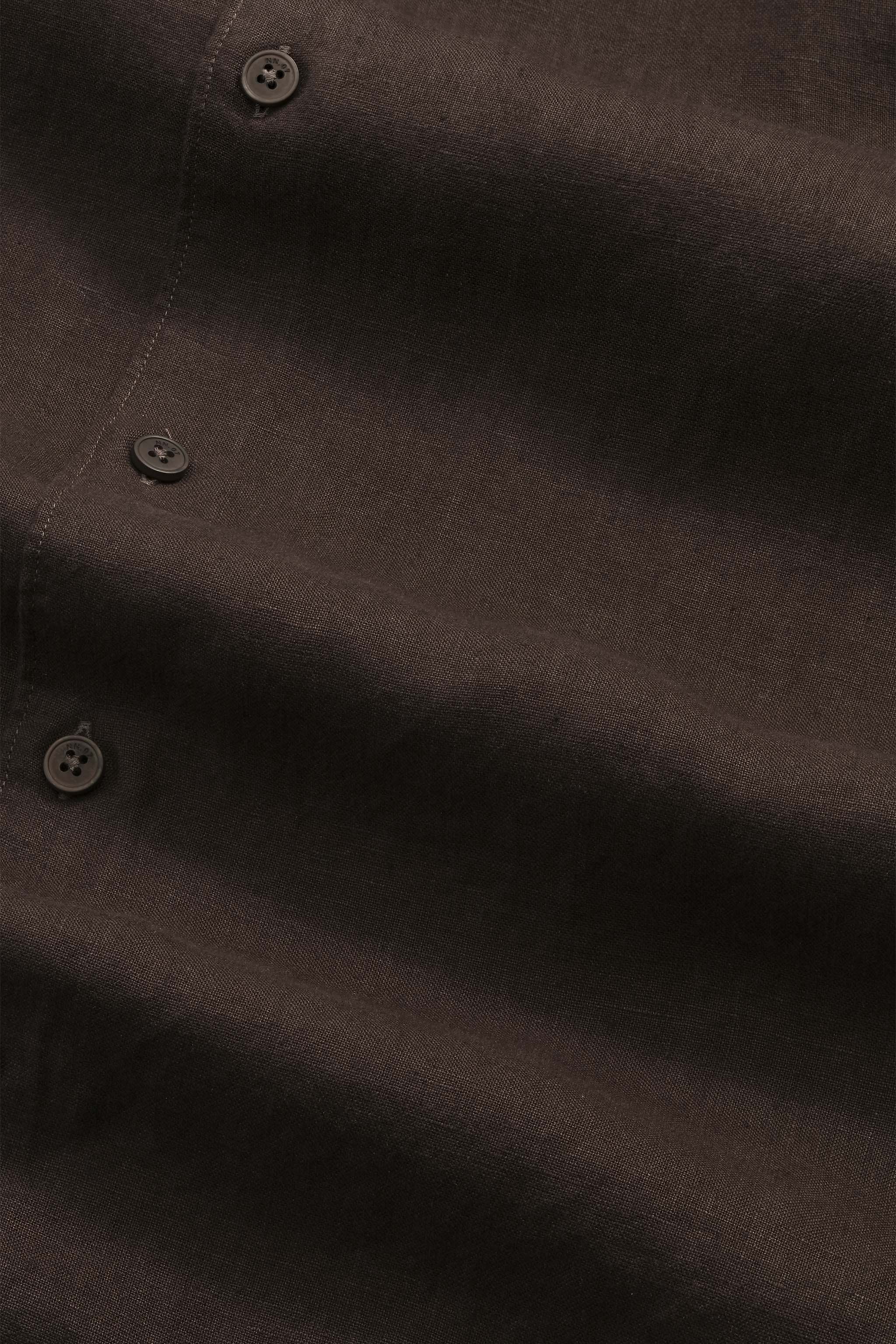 Enzo Linen Shirt - Deep Truffle