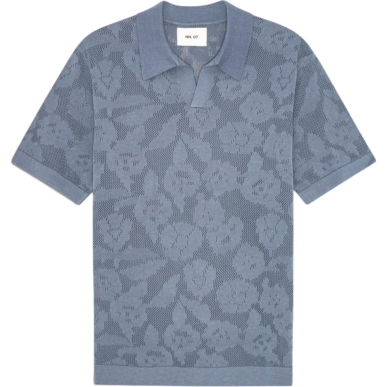 Ryan Flower Polo - Stone Blue