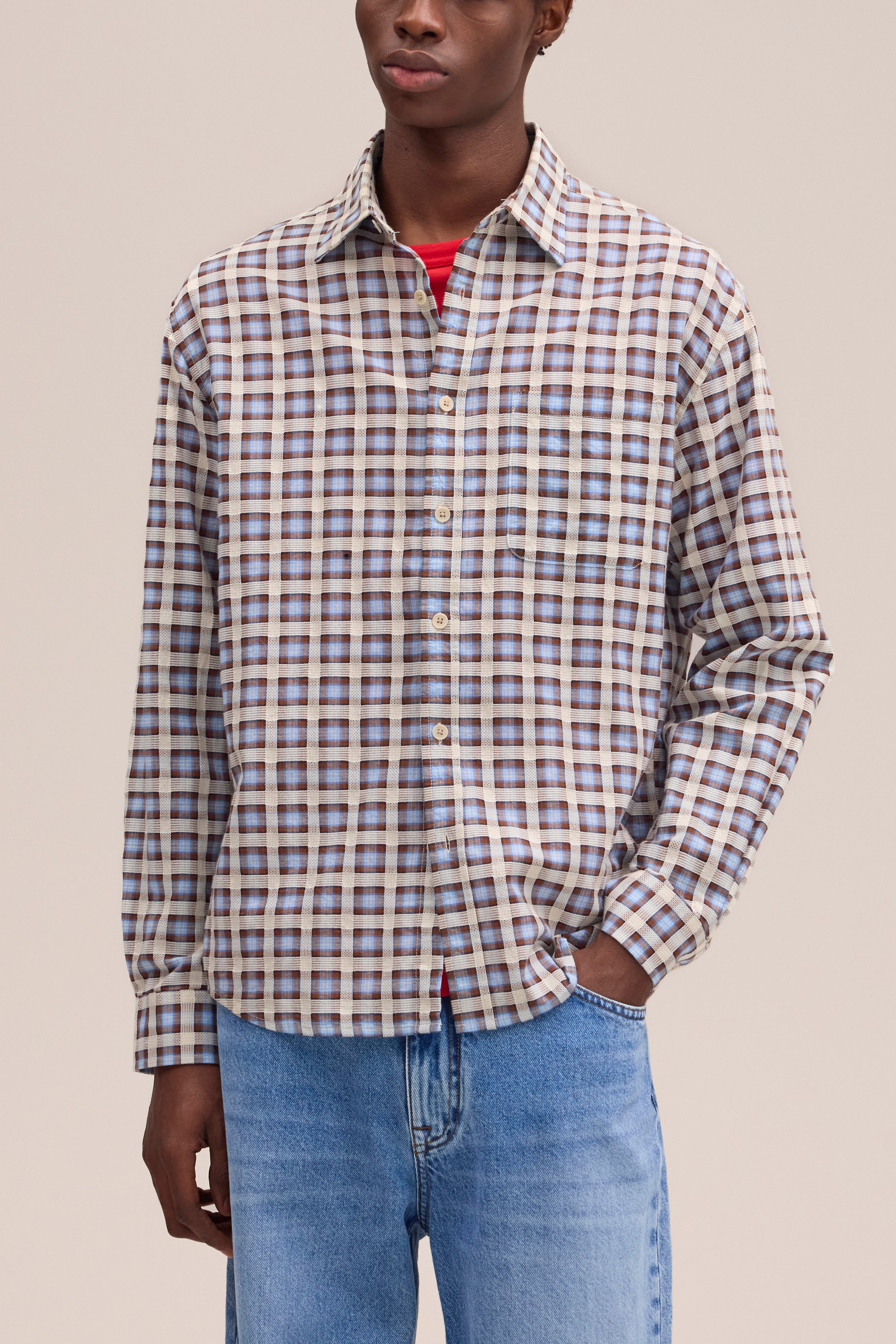 Deon Leno Weave Shirt - Blue Check