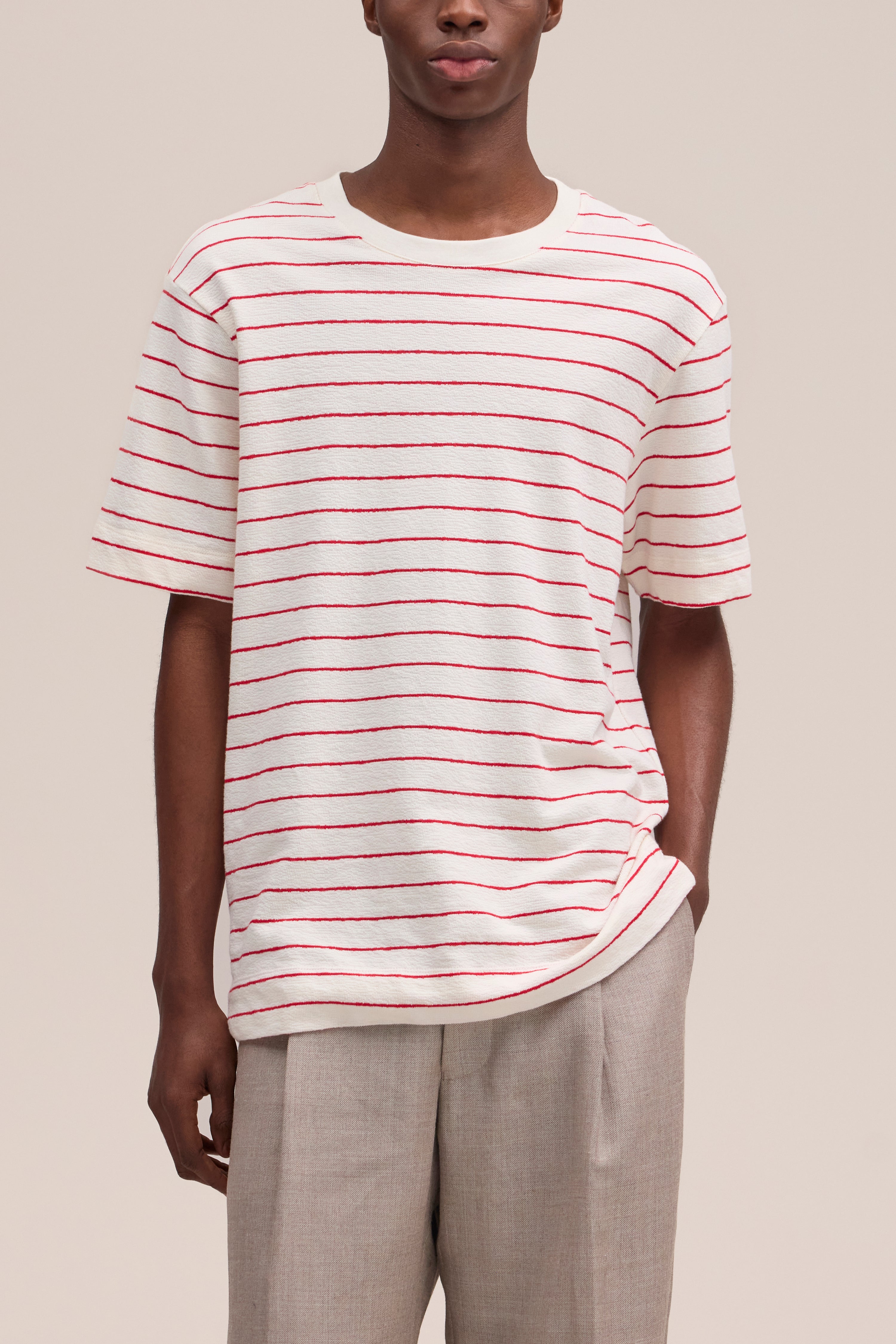 Pedro Crepe Tee - Chili Glow