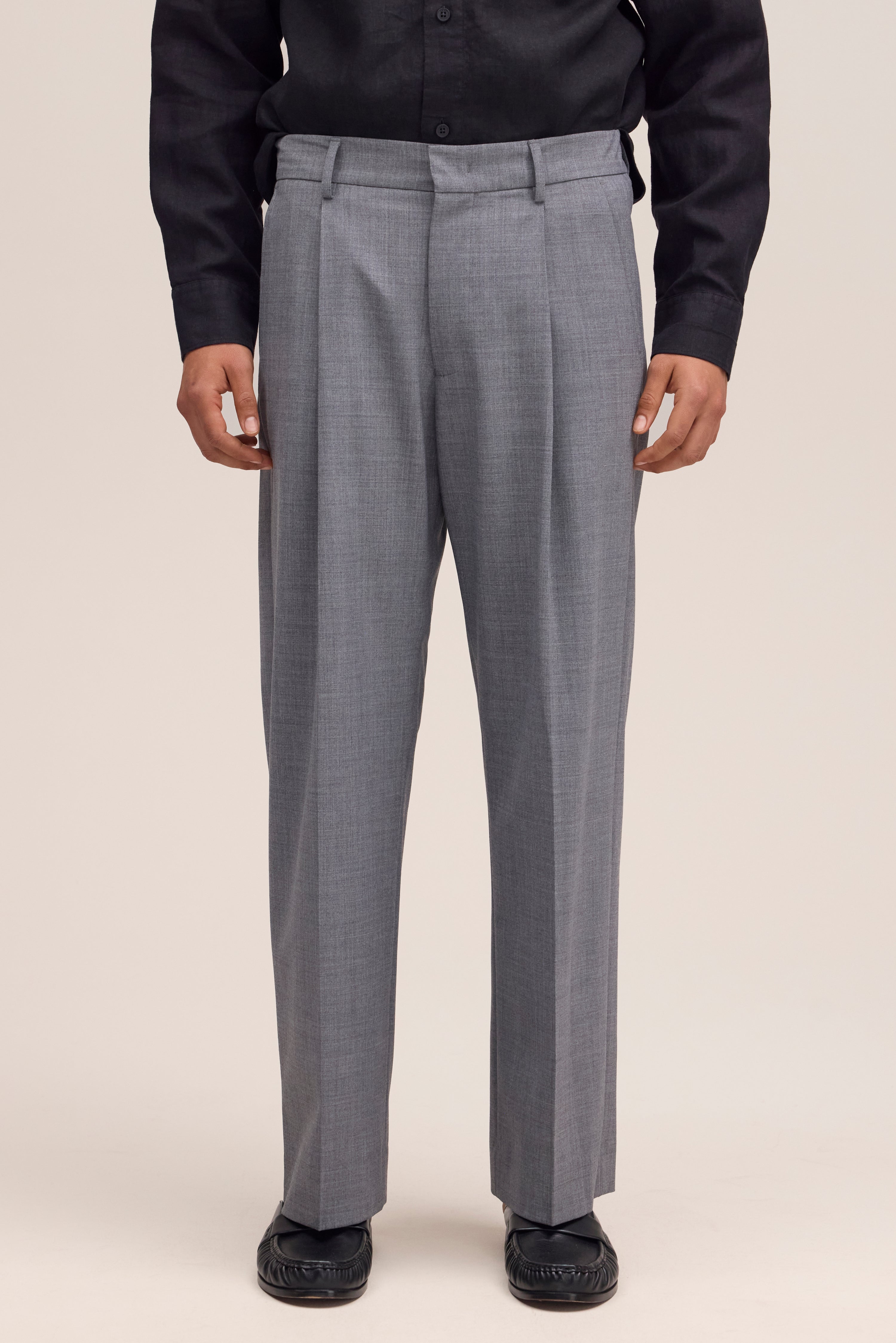 Kay Trouser - Light Grey Melange