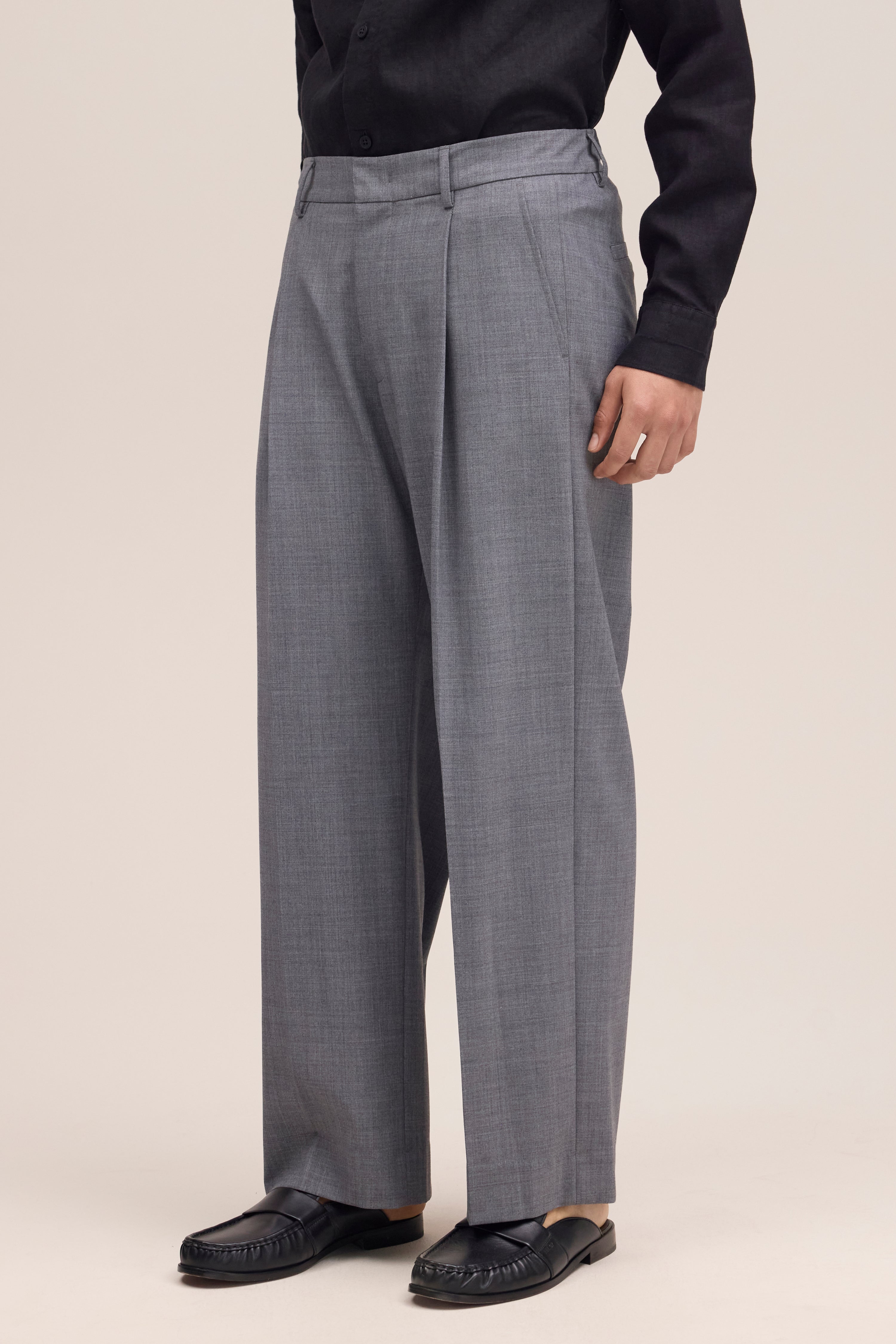 Kay Trouser - Light Grey Melange
