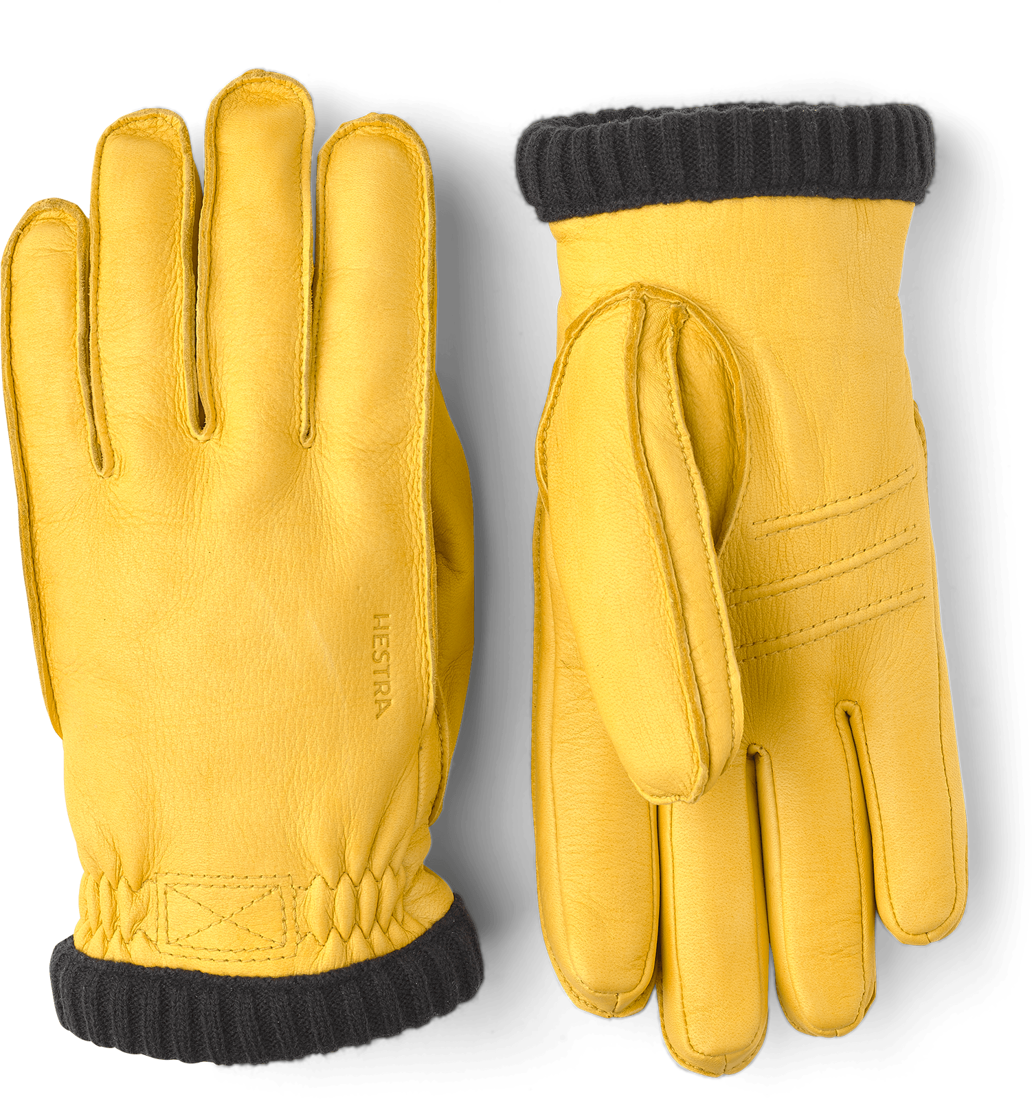 Deerskin Primaloft Rib Glove - Natural Yellow