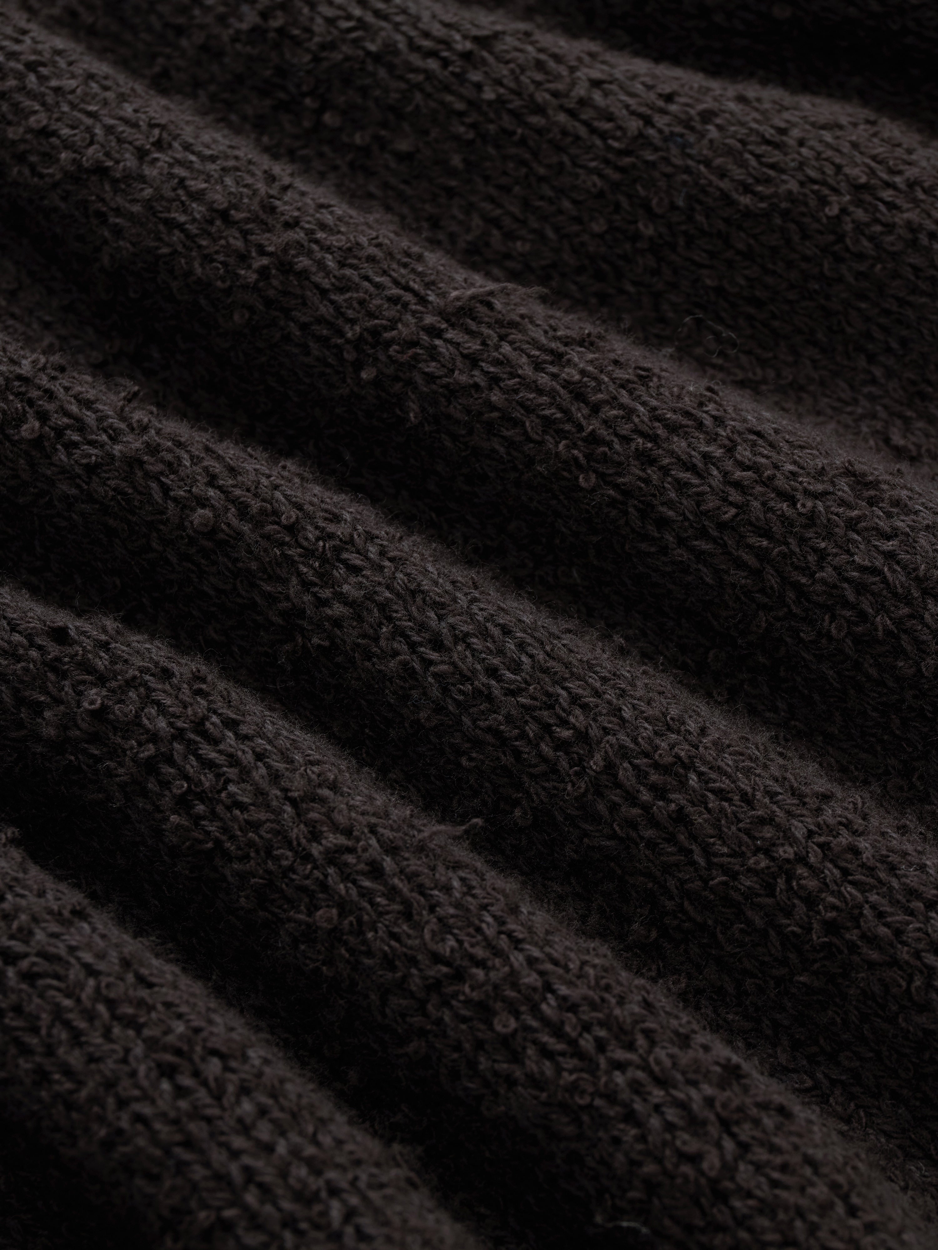 Long Sleeve Boucle Knit Polo - Bark