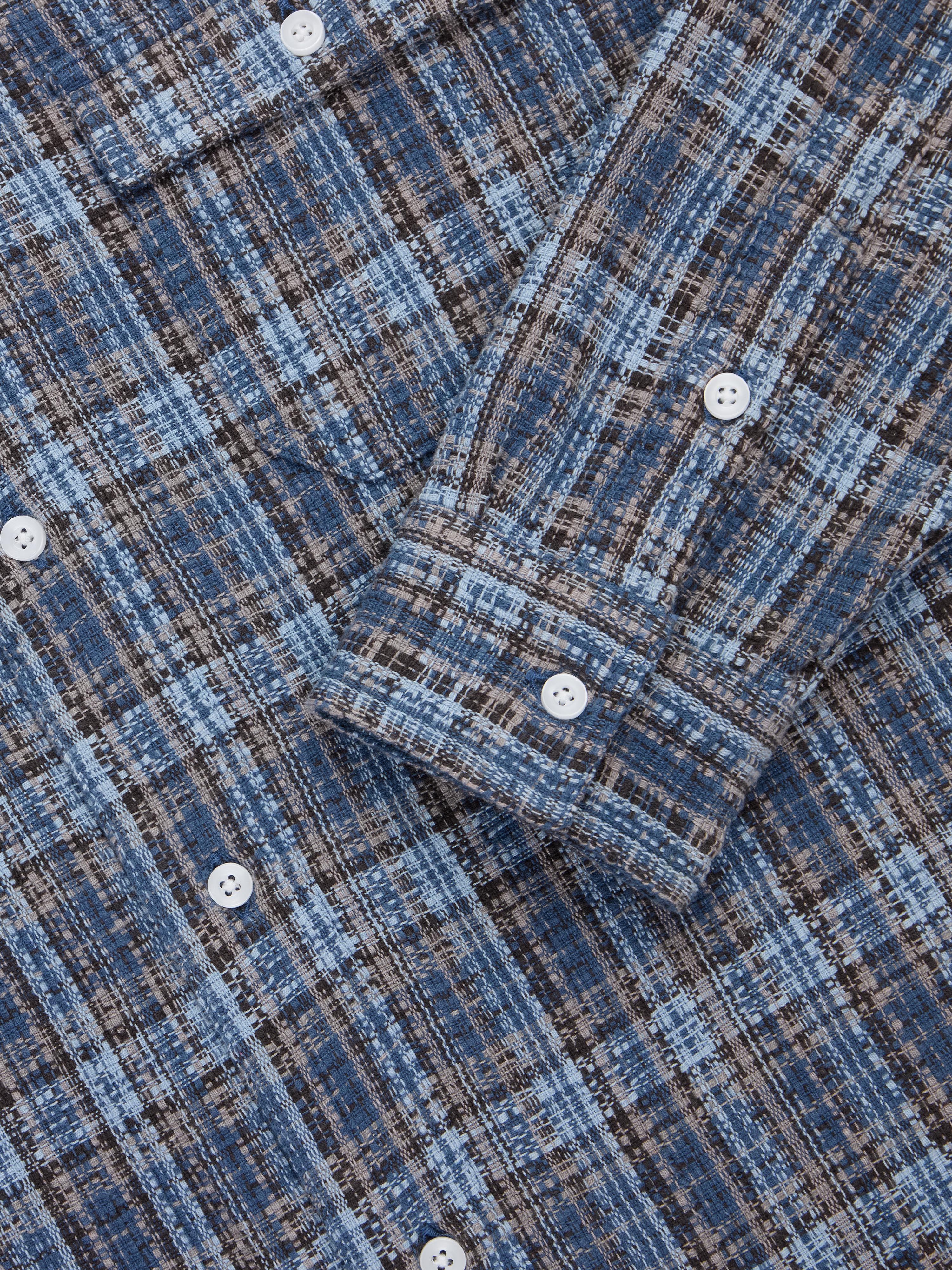 Camp Shirt - Blue Dobby Plaid