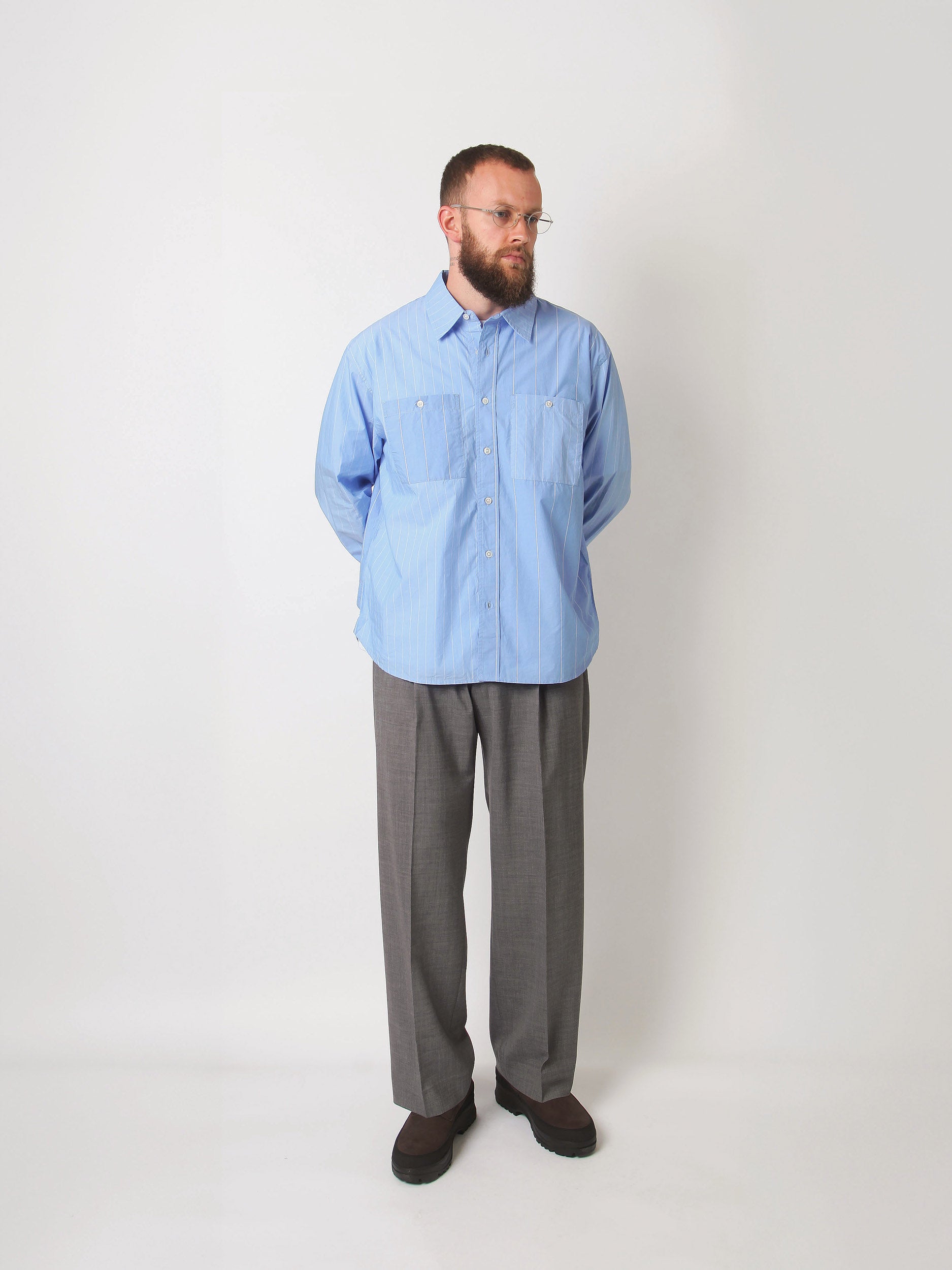 Commuter Poplin Shirt - Blue Mismatch