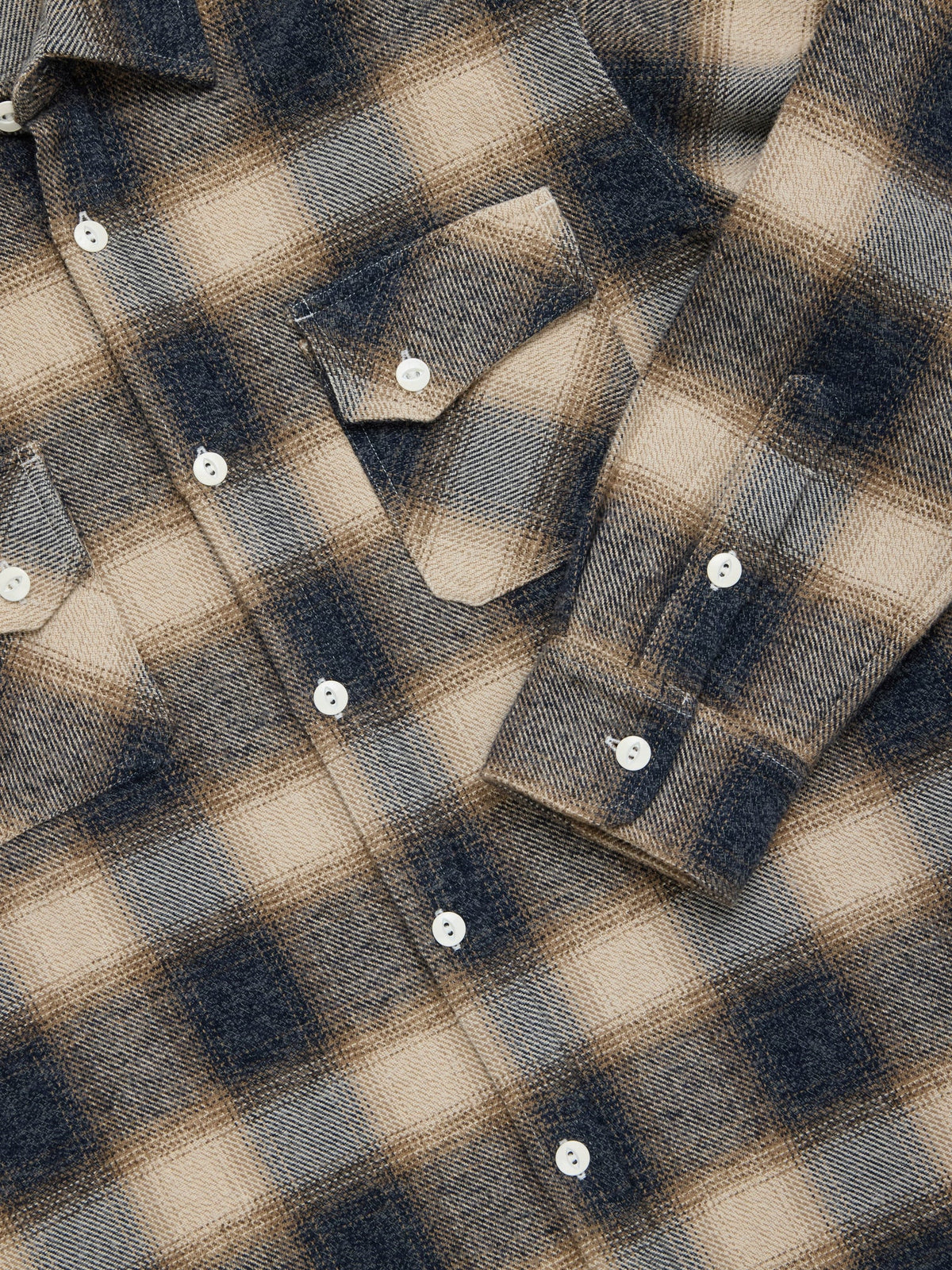 Crosscut Flannel - Brown / Ecru